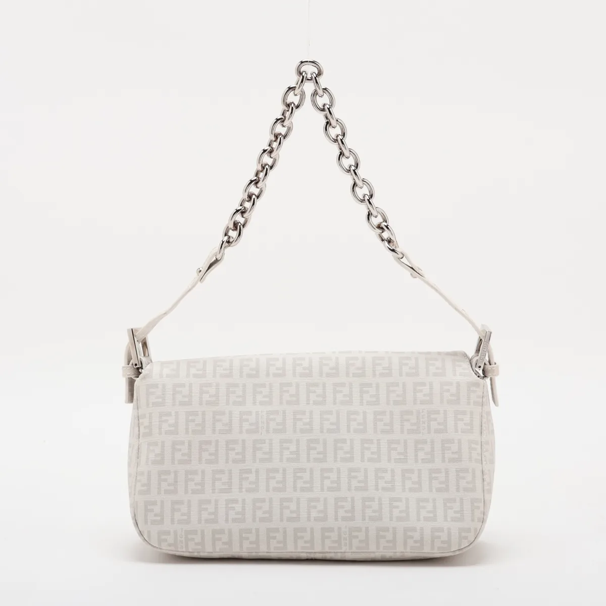 Zucchino PVC x Leather Shoulder Bag, White x Gray — view 2