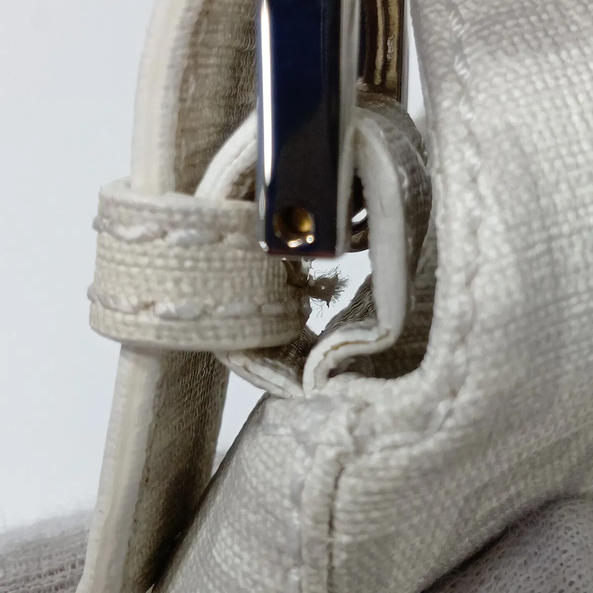Zucchino PVC x Leather Shoulder Bag, White x Gray — view 15