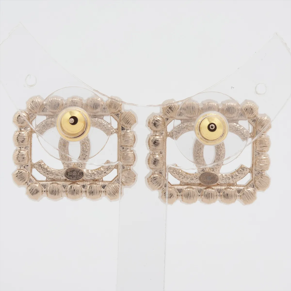 Cocomark B23K Earrings (for both ears) GP x Rhinestone Gold Thread — view 2