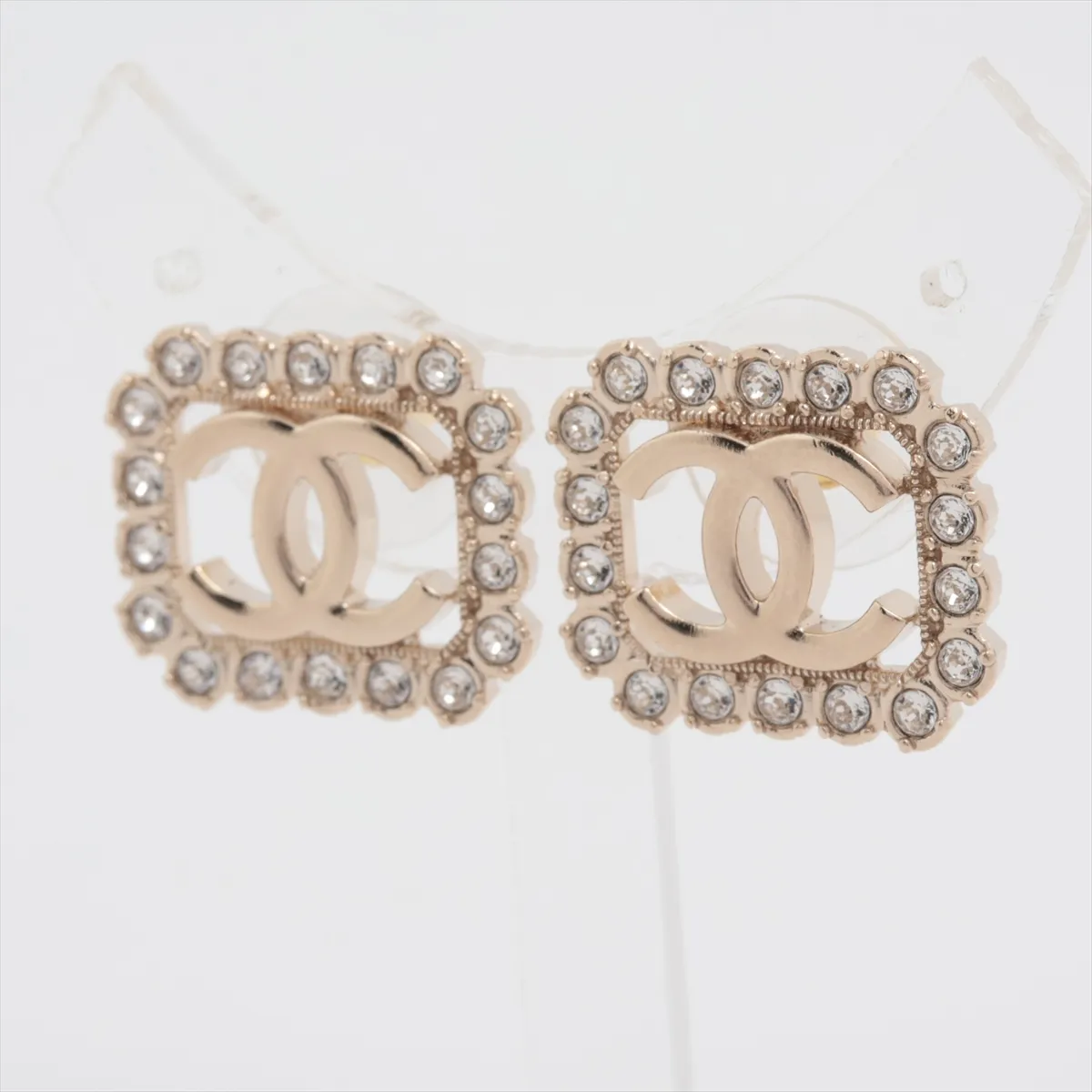 Cocomark B23K Earrings (for both ears) GP x Rhinestone Gold Thread — view 3