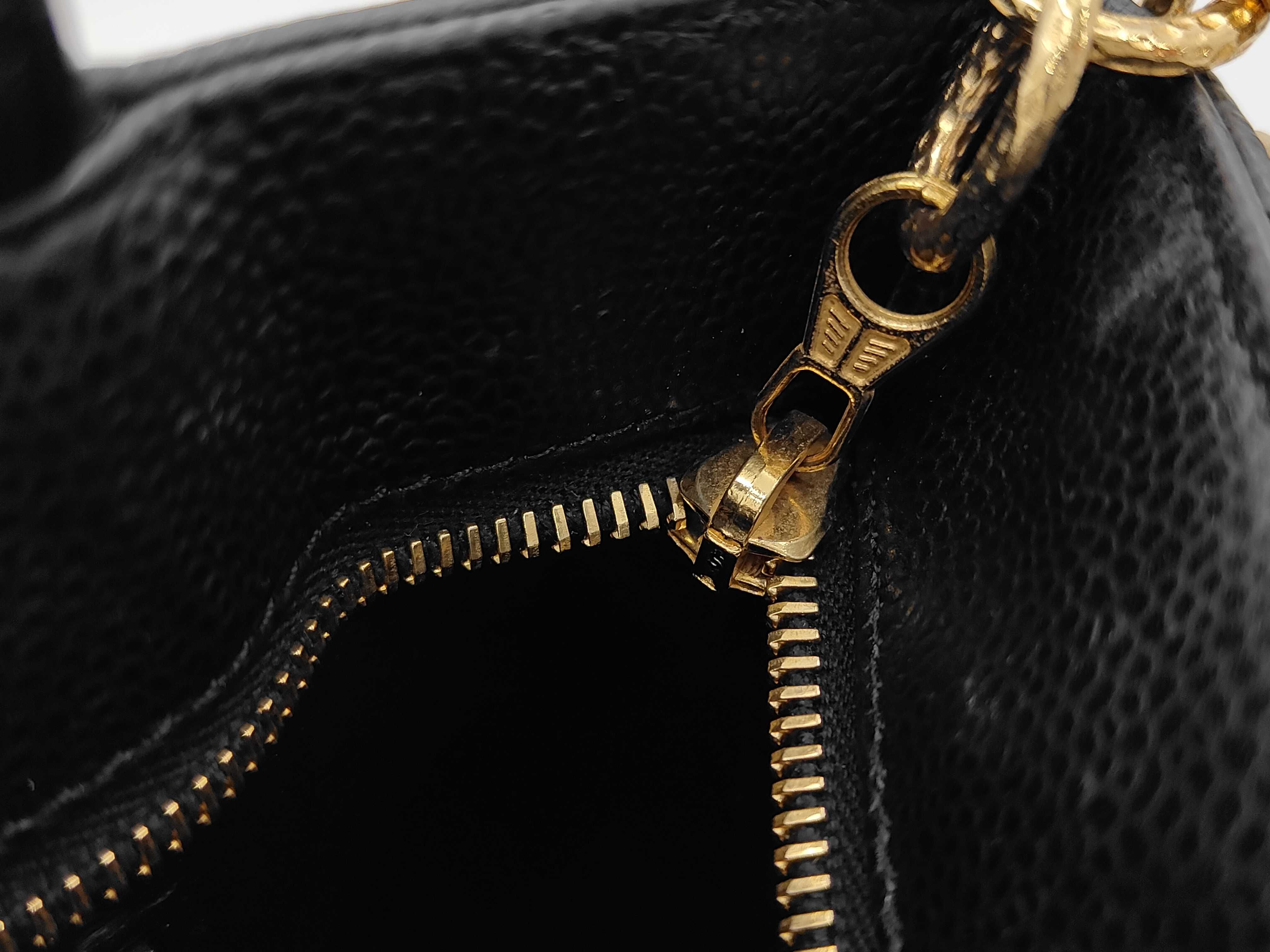 Reissue Tote Bag, Caviar Leather, Black, Gold Hardware, Serial Number 10-series, with Card Holder. — view 11