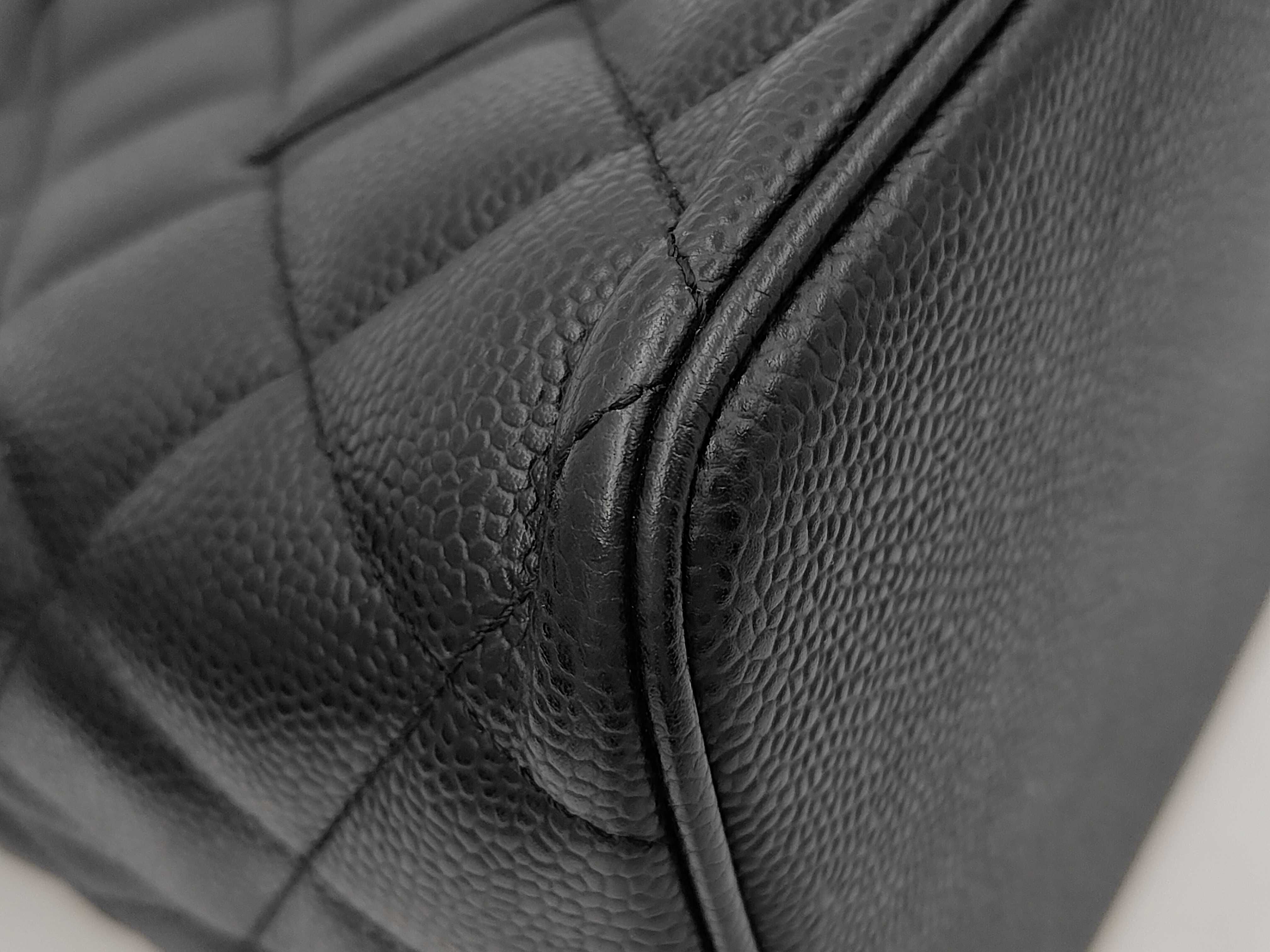 Reissue Tote Bag, Caviar Leather, Black, Gold Hardware, Serial Number 10-series, with Card Holder. — view 3