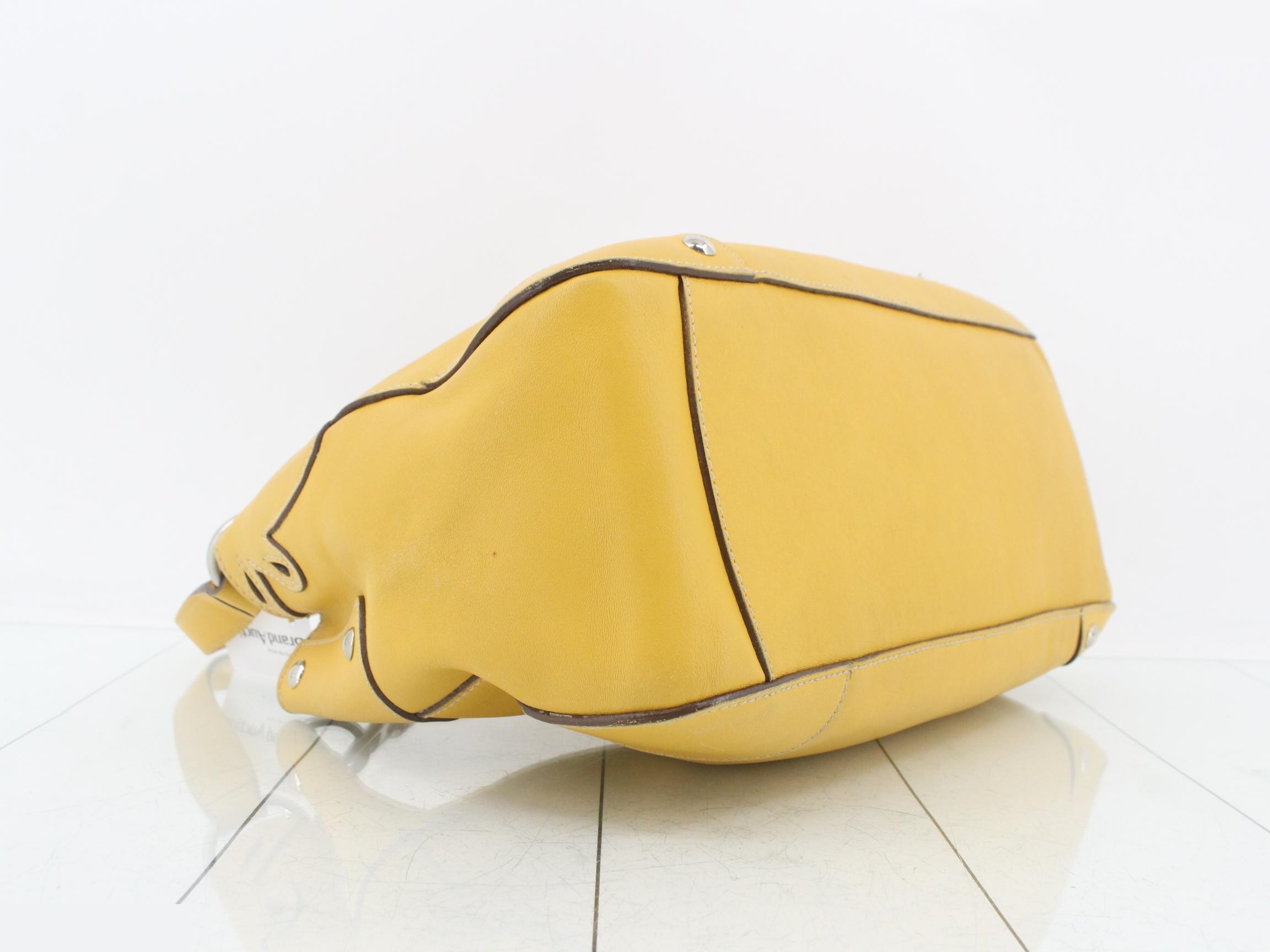 Leather shoulder bag, yellow — view 5