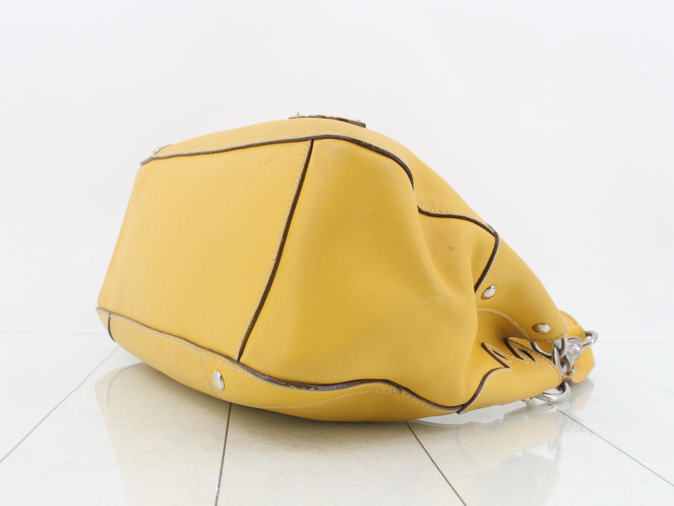 Leather shoulder bag, yellow — view 6