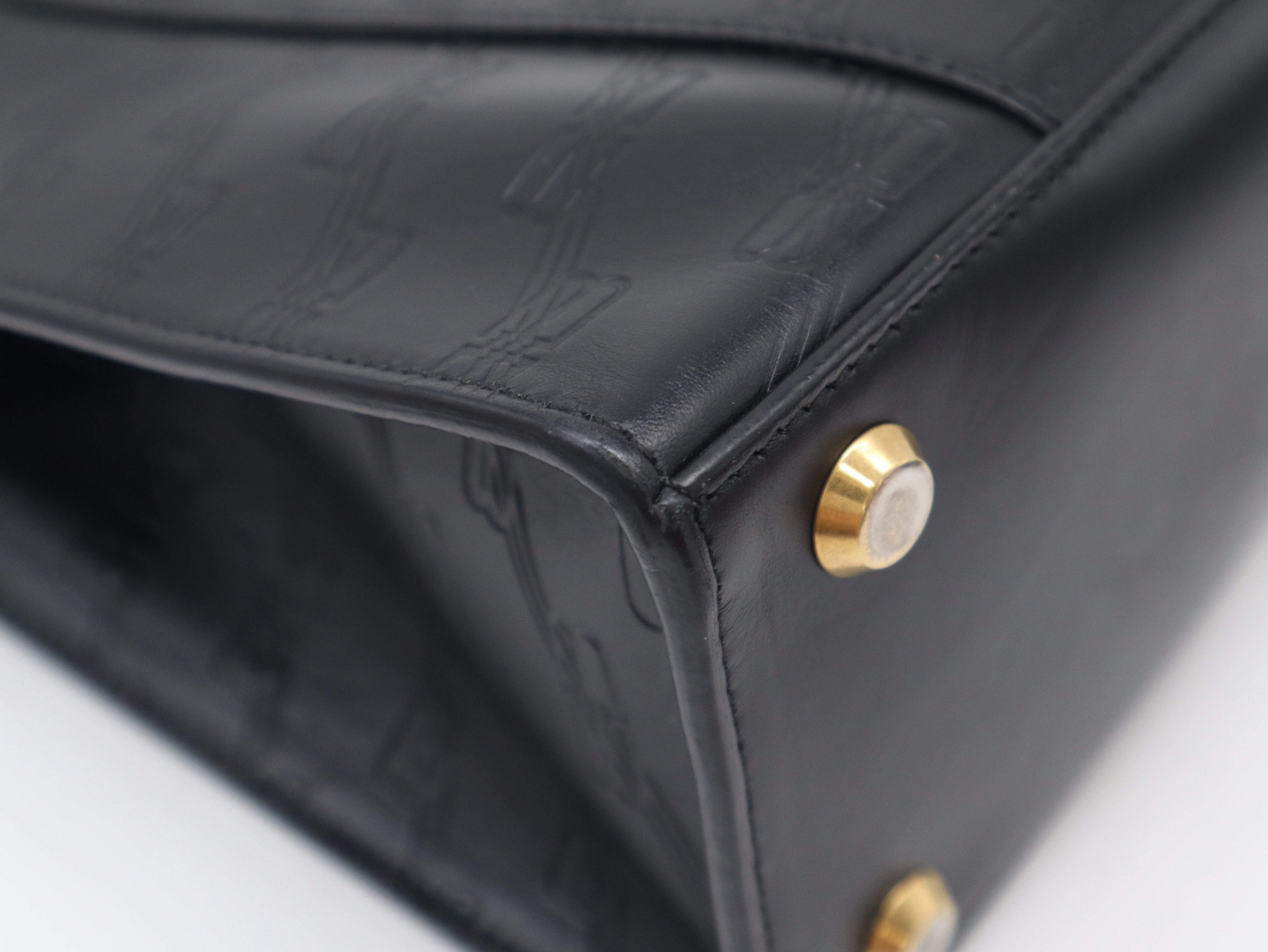 714187BB Monogram Hardware 2.0 Small Black Tote Bag with Dust Bag — view 10