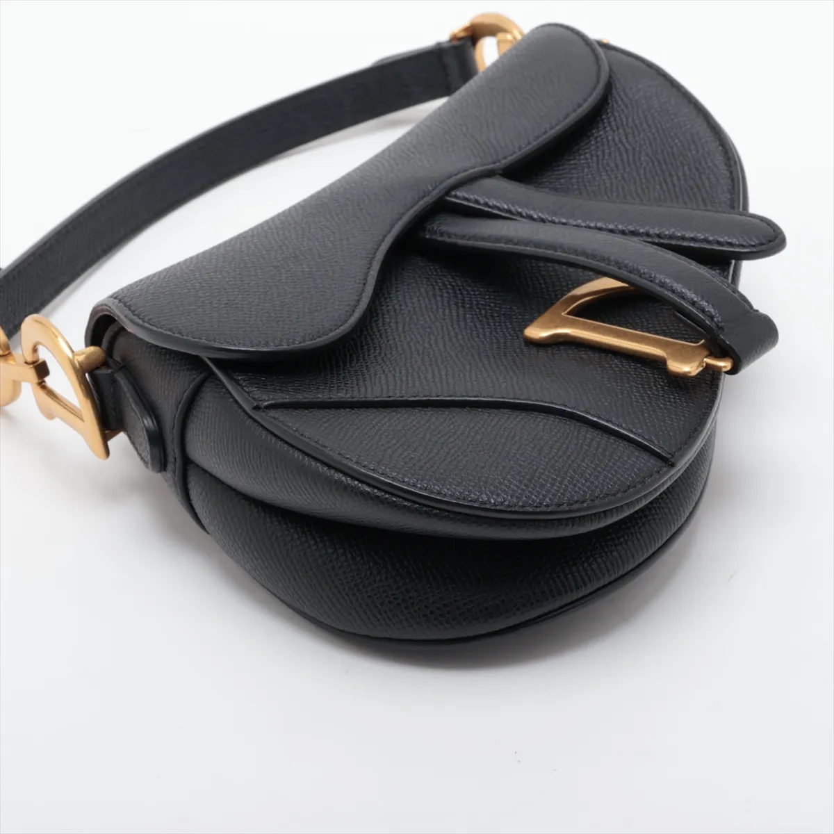 Saddle Leather Handbag, Black — view 4