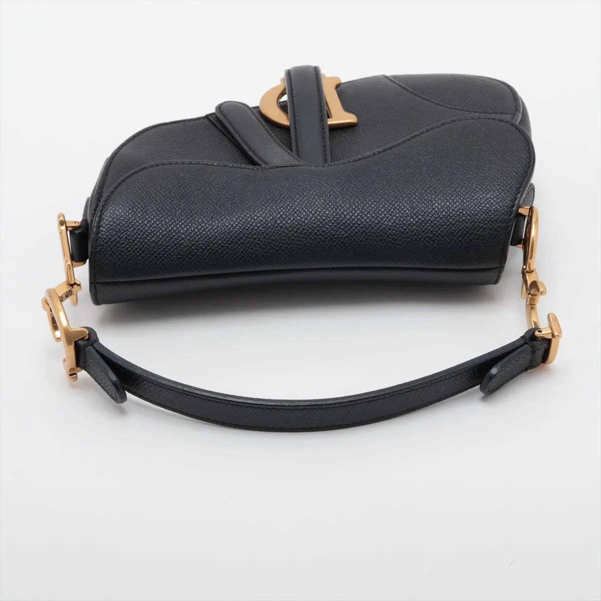 Saddle Leather Handbag, Black — view 5