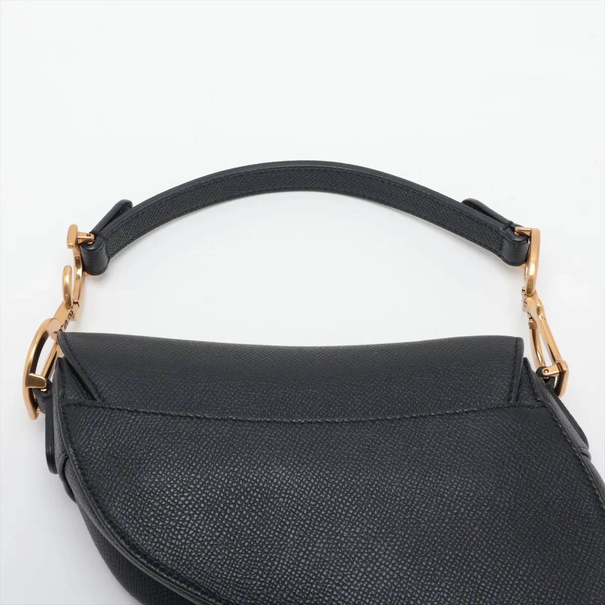 Saddle Leather Handbag, Black — view 6