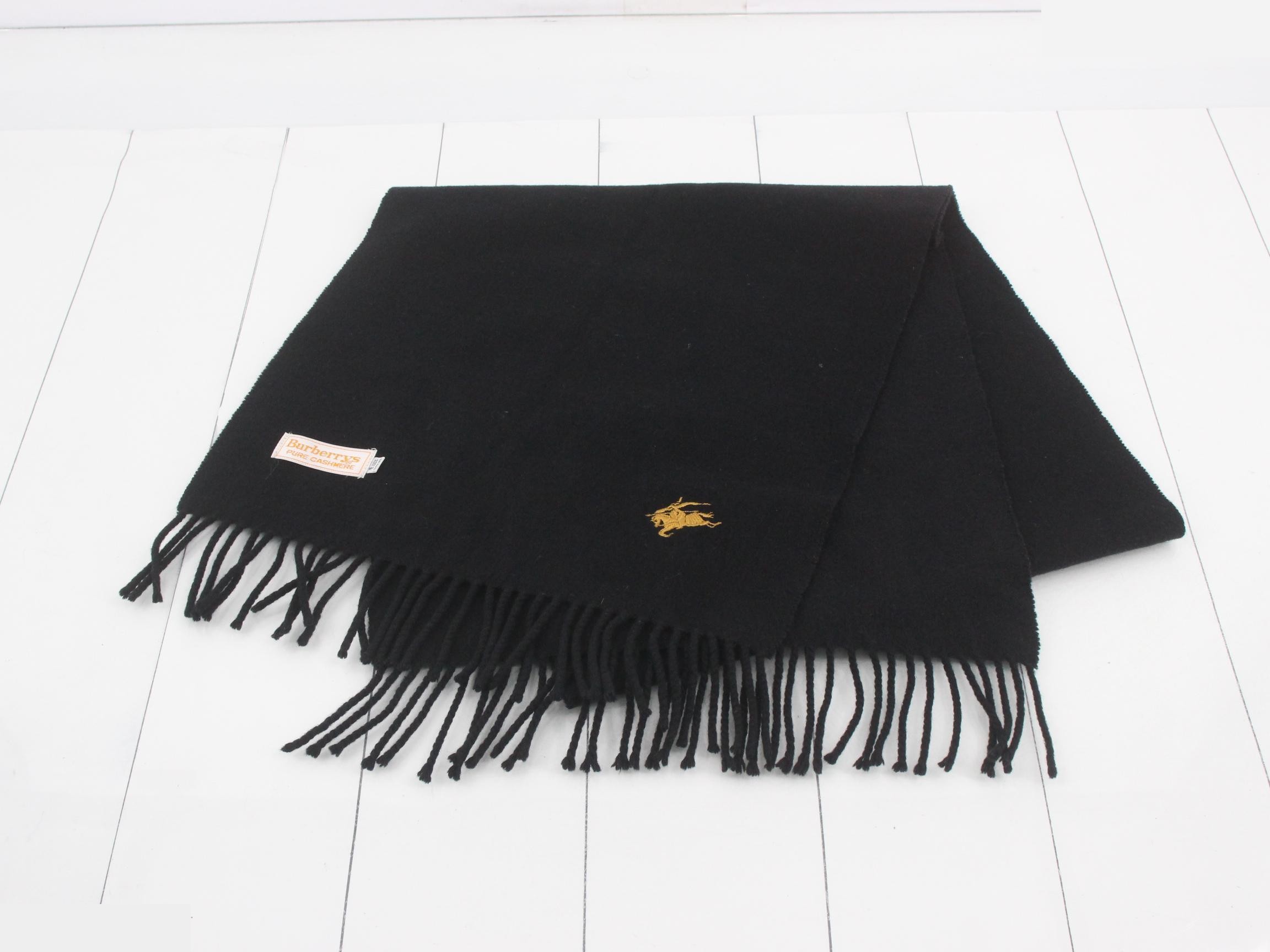 Scarf, black, 100% cashmere — view 2