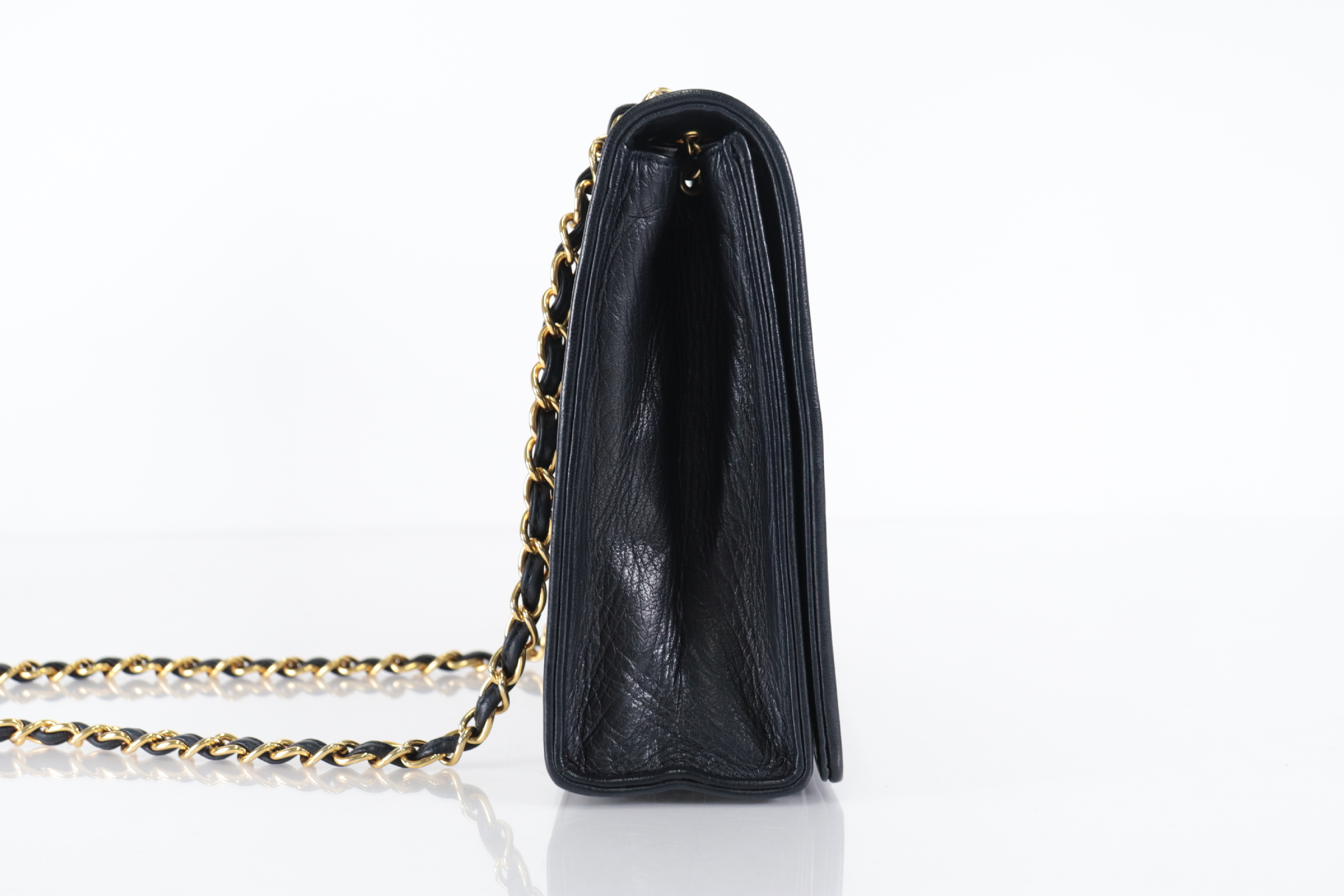 Coco Mark Lambskin Chain Shoulder Bag, Navy, Series 0 (Shoulder Bag) — view 4