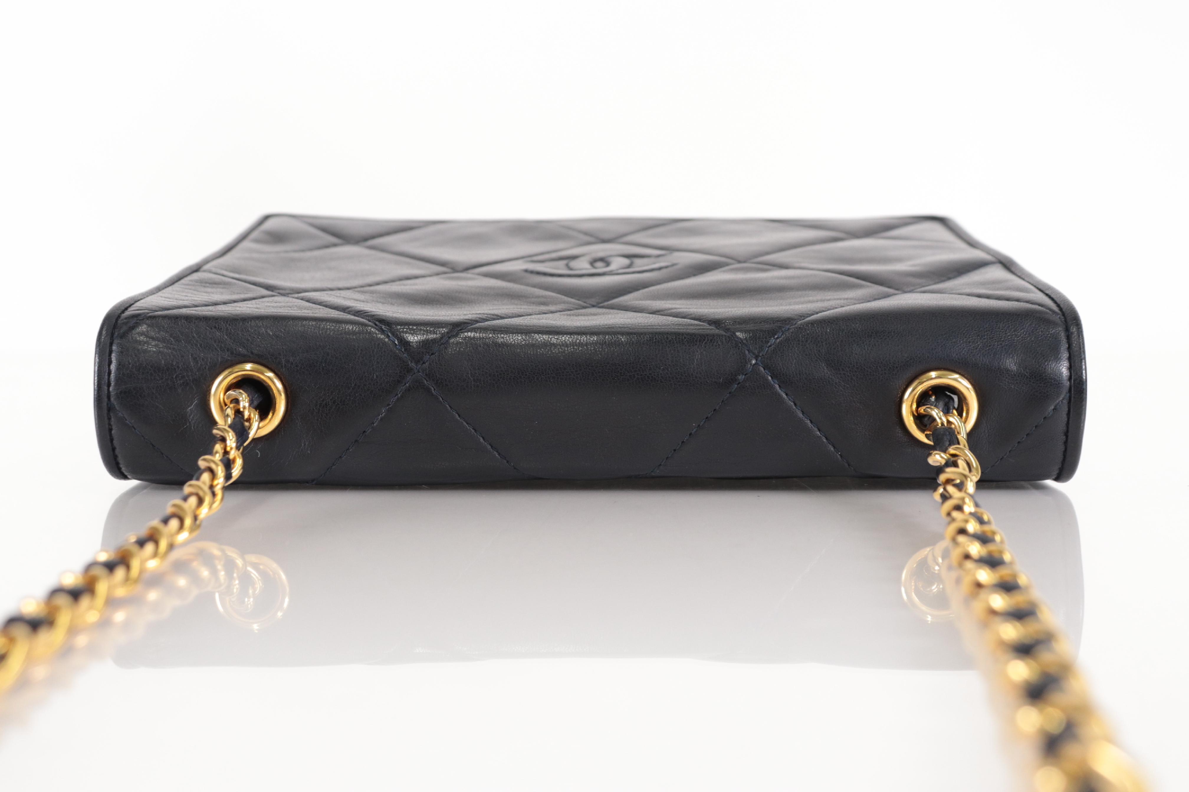 Coco Mark Lambskin Chain Shoulder Bag, Navy, Series 0 (Shoulder Bag) — view 6