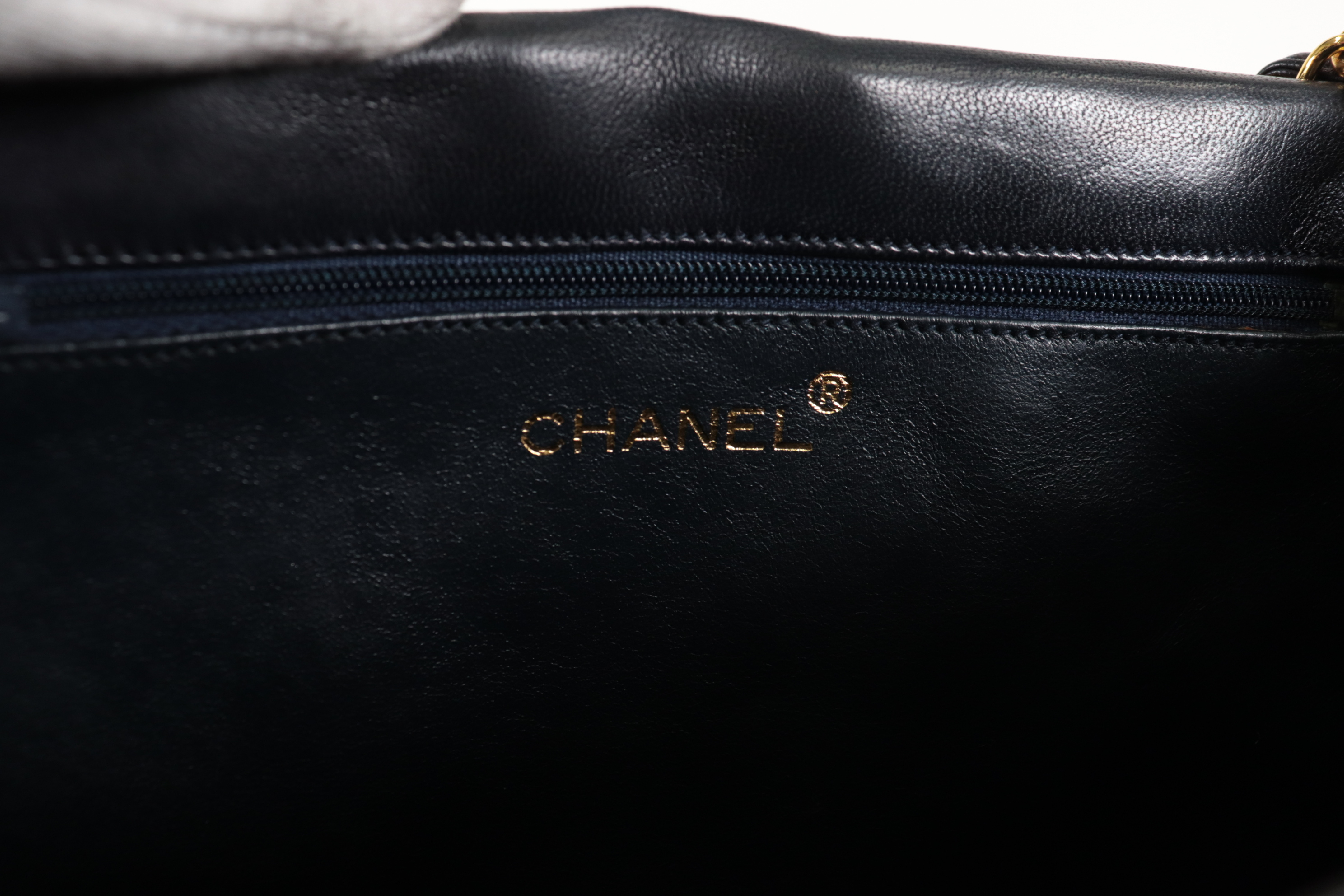 Coco Mark Lambskin Chain Shoulder Bag, Navy, Series 0 (Shoulder Bag) — view 8