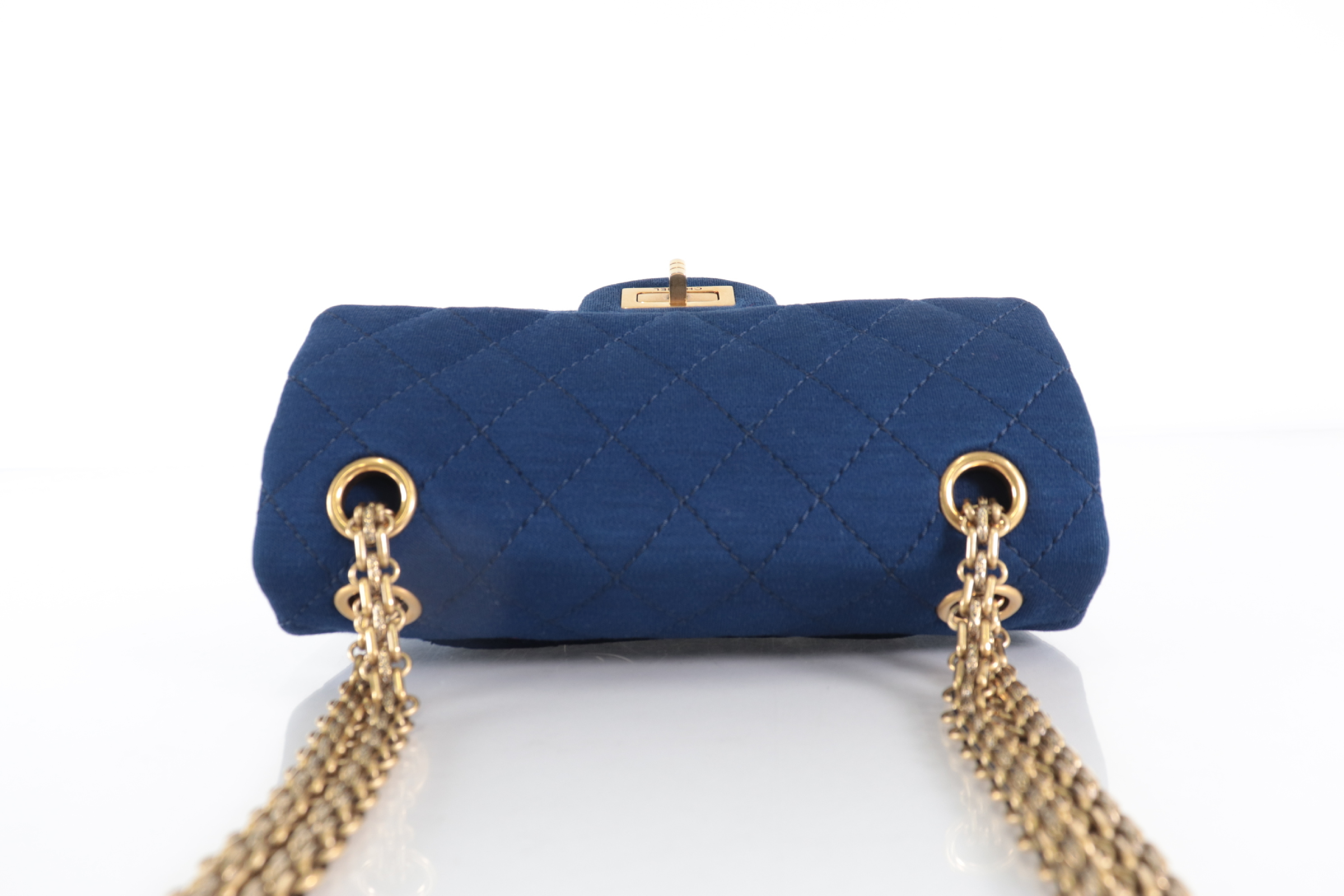 2.55 Mini Mat Double Flap Chain Shoulder Bag, Navy, Series 20s — view 6