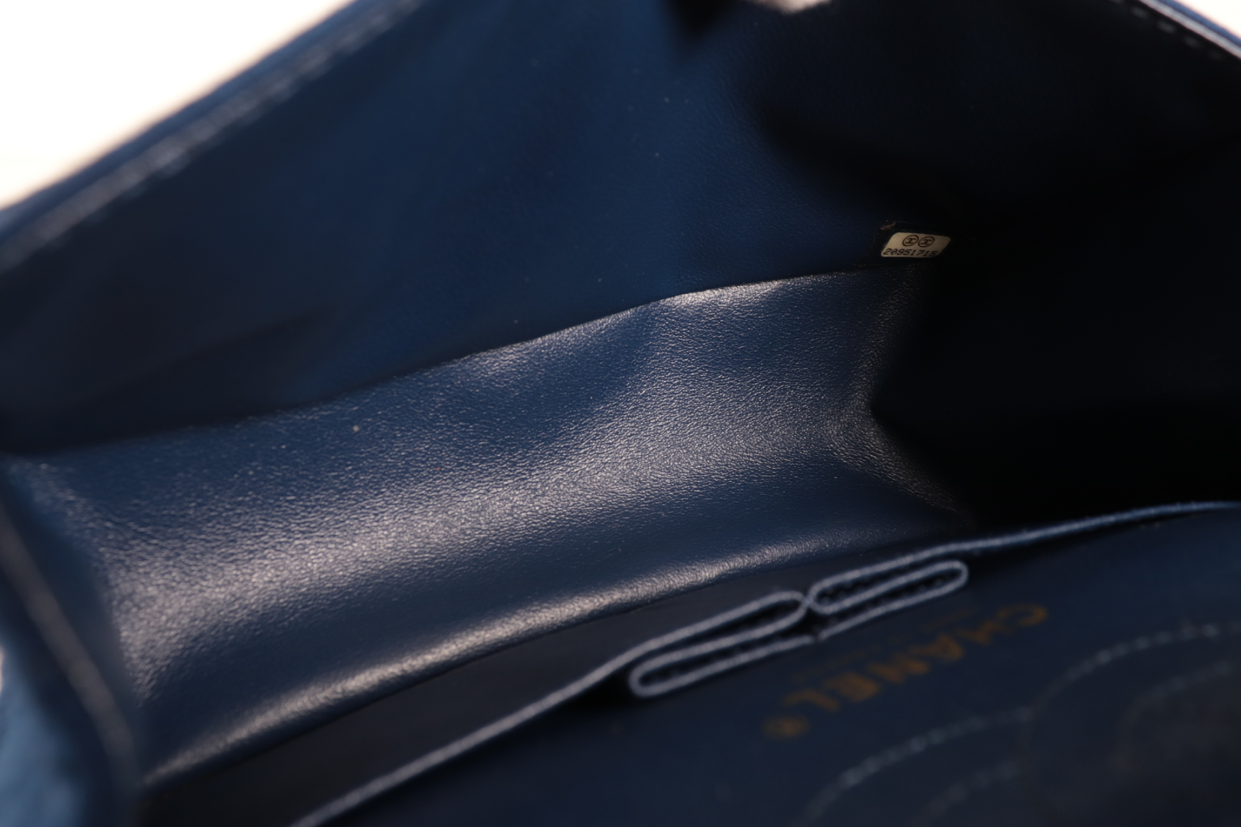 2.55 Mini Mat Double Flap Chain Shoulder Bag, Navy, Series 20s — view 9