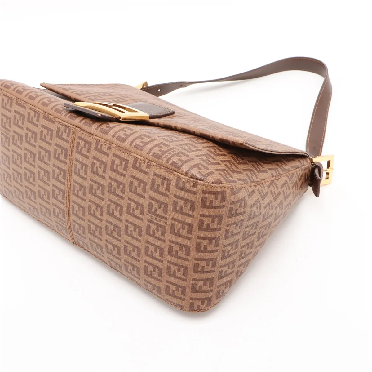 Zucchino Mamma Bucket PVC x Leather Shoulder Bag Brown 8BR001 — view 3