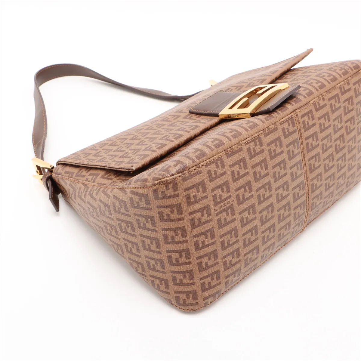 Zucchino Mamma Bucket PVC x Leather Shoulder Bag Brown 8BR001 — view 4