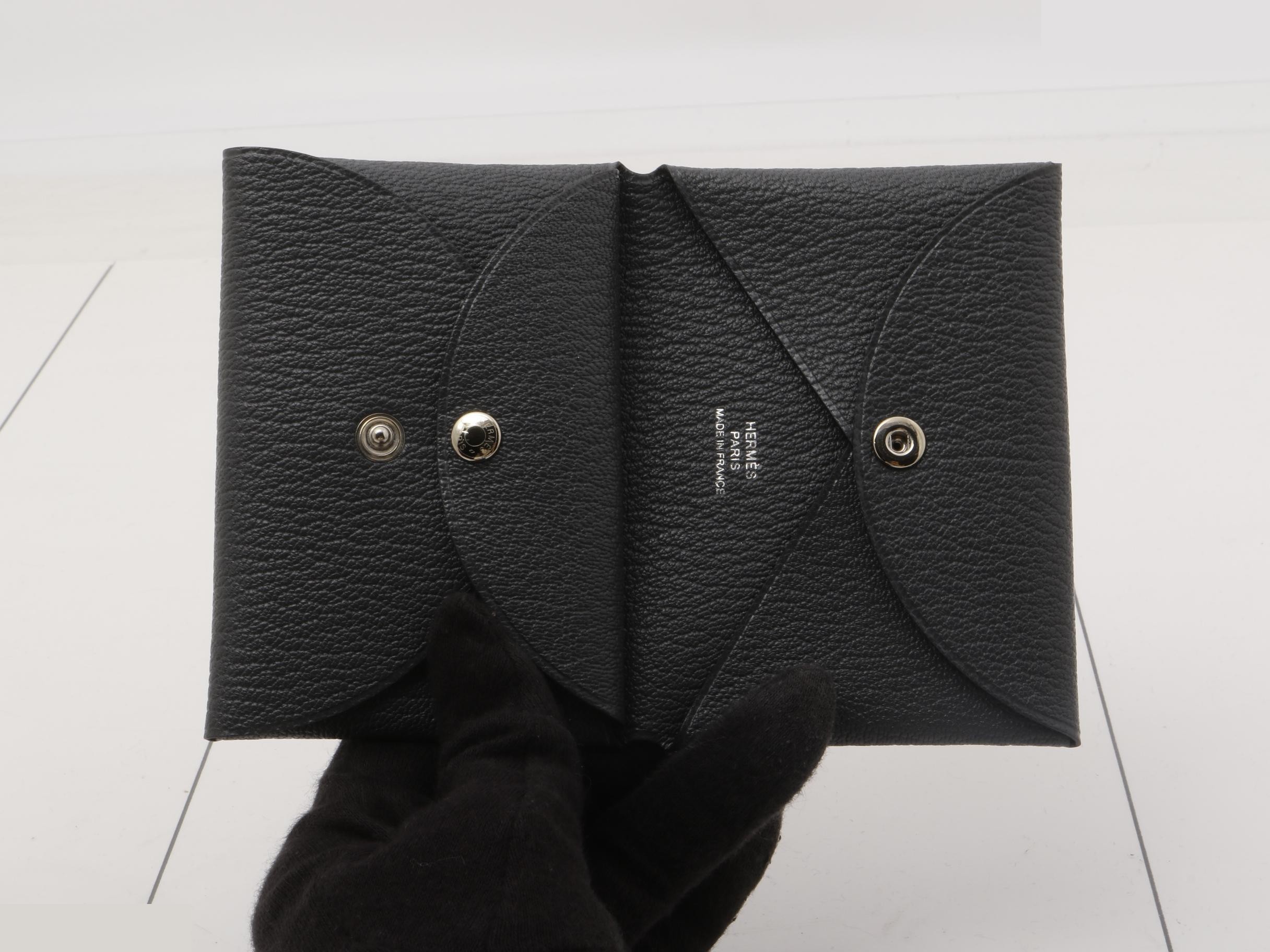 Calvi Duo Coin Card Case, K Stamp, Chevre Leather, Unused — view 4