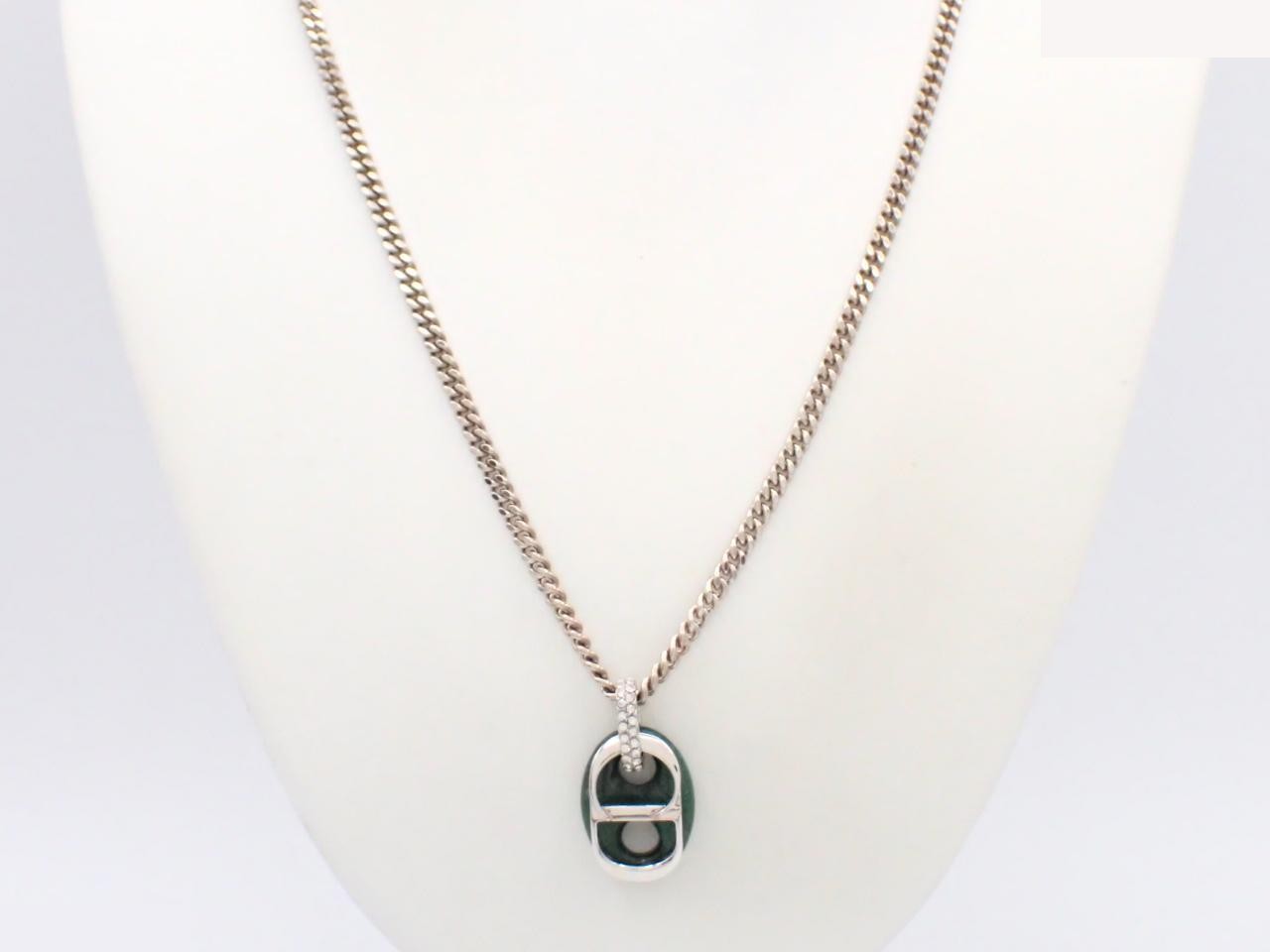 Colored gemstone necklace/pendant, chain approximately 56cm. — view 3