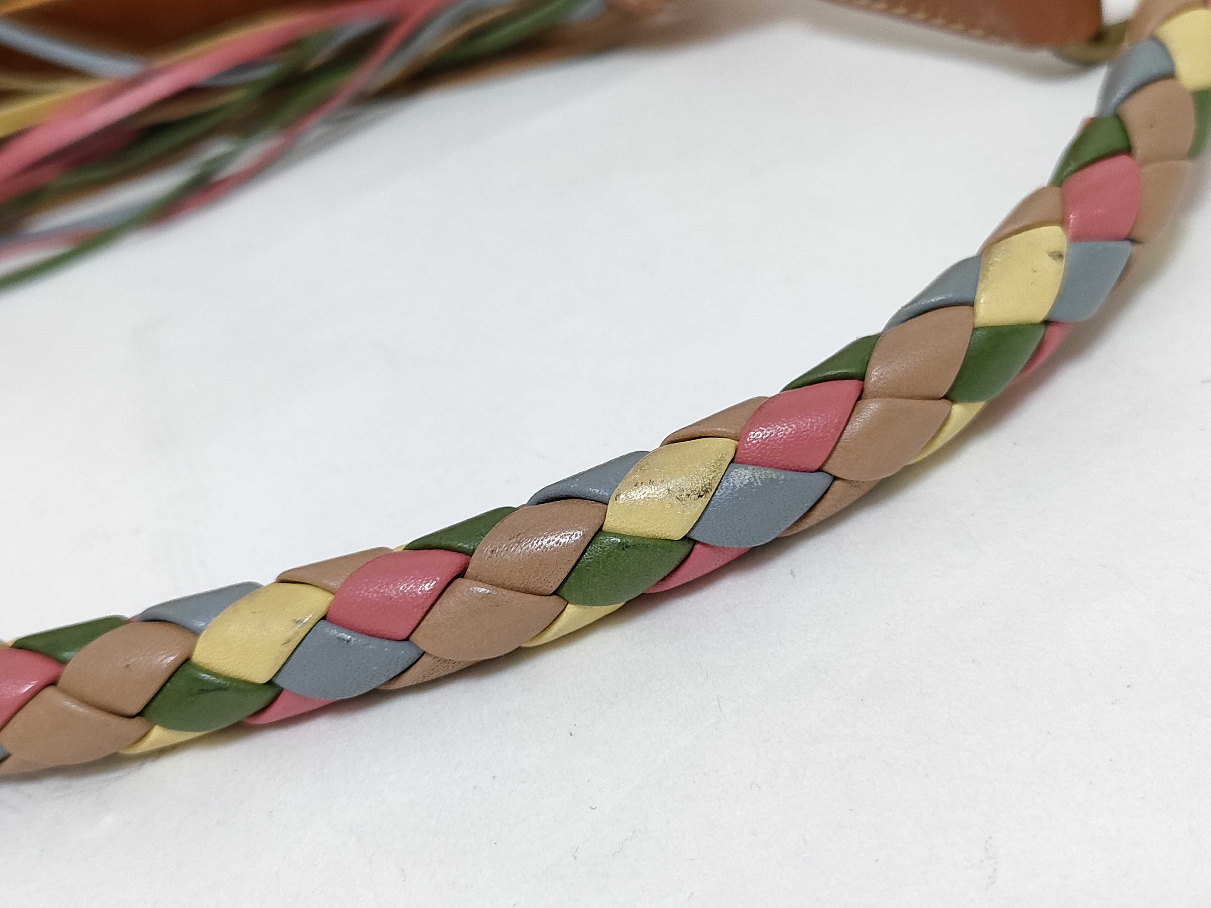 One-Shoulder Bag, Multicolor Orange, Woven Leather Handbag, Hobo Shoulder Bag — view 4