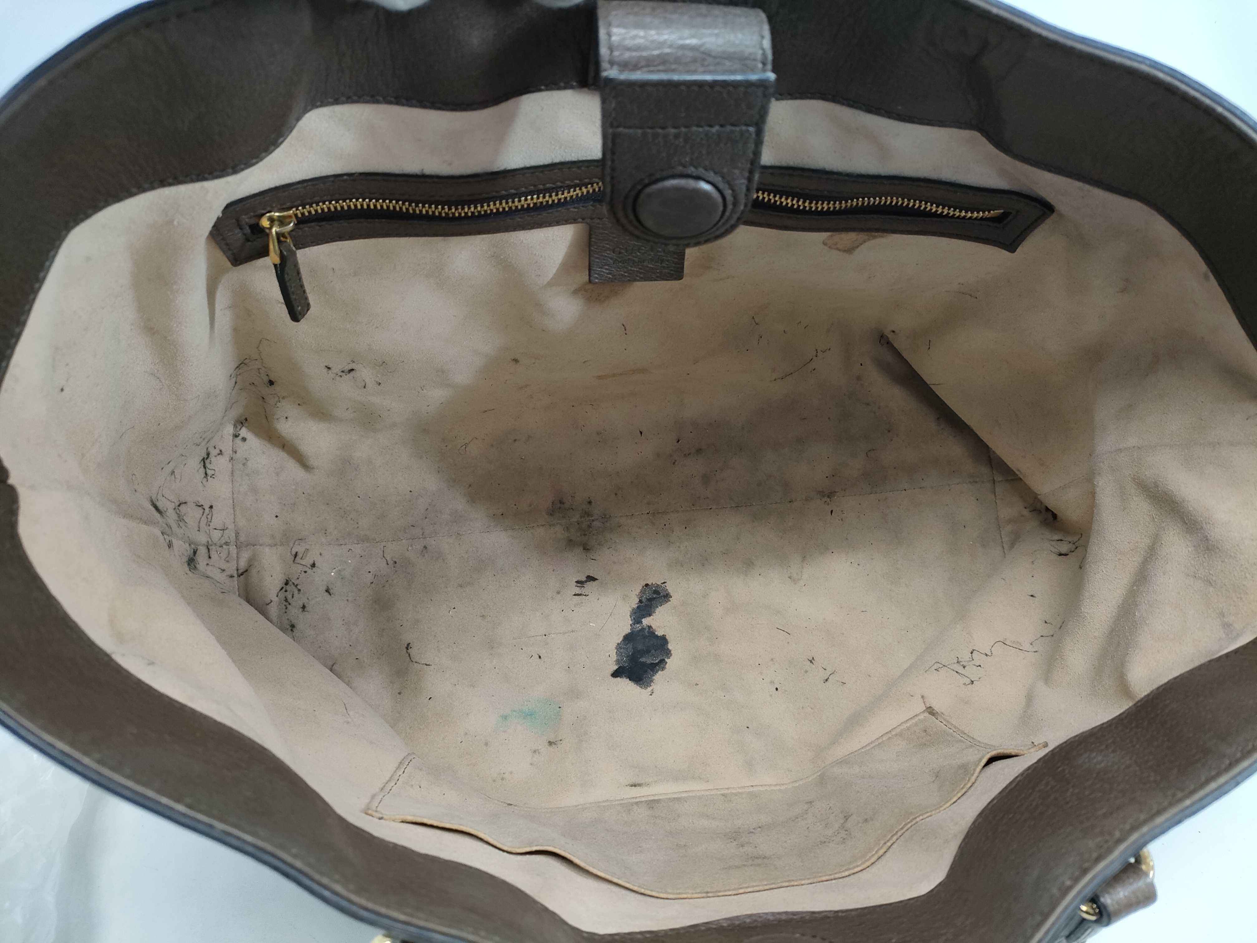 GG Supreme Ophidia PVC x Leather Tote Bag, Beige x Brown, 631685 (Tote Bag) — view 9