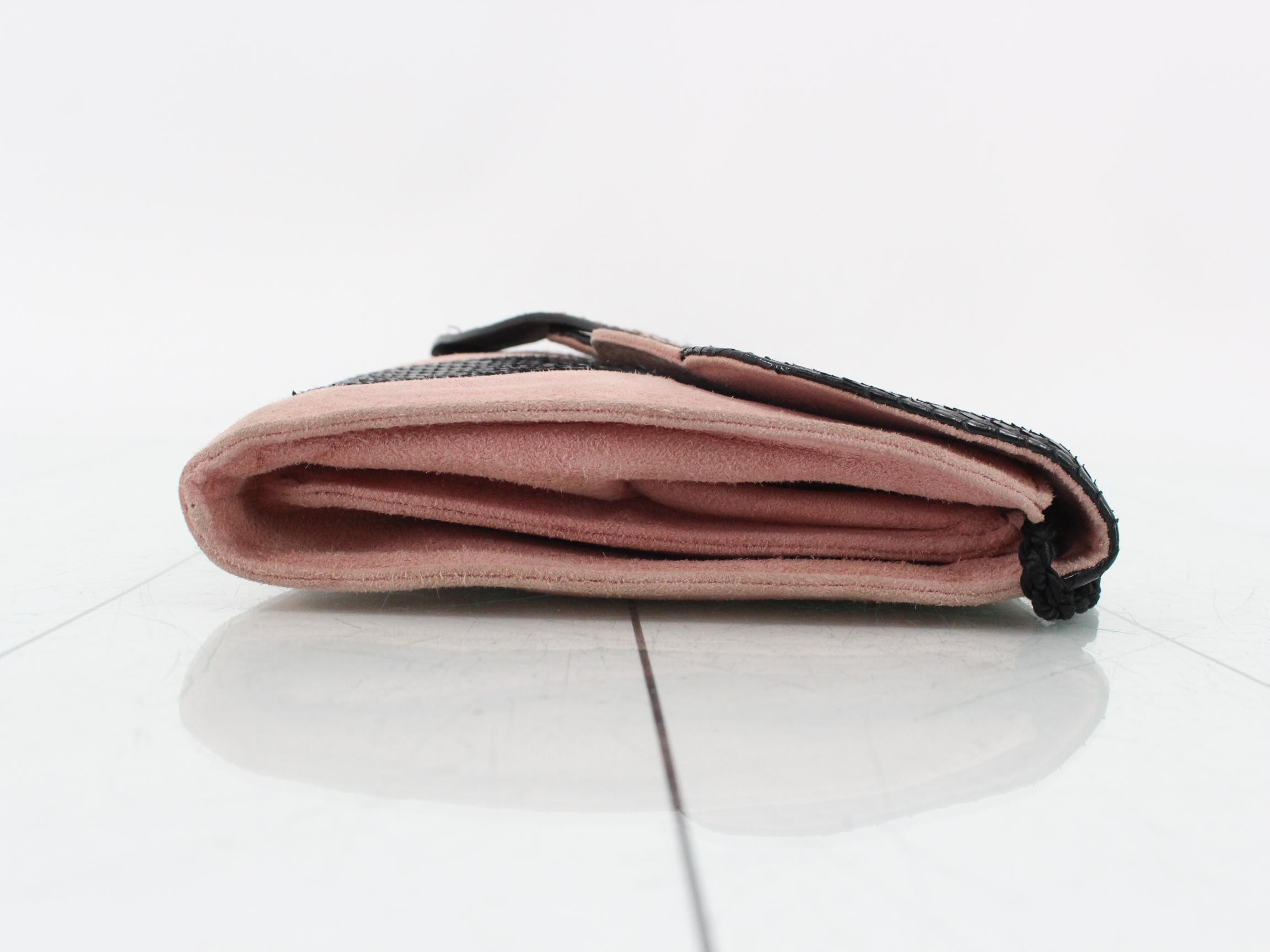 Suede and python combination shoulder bag with bird motif — view 3