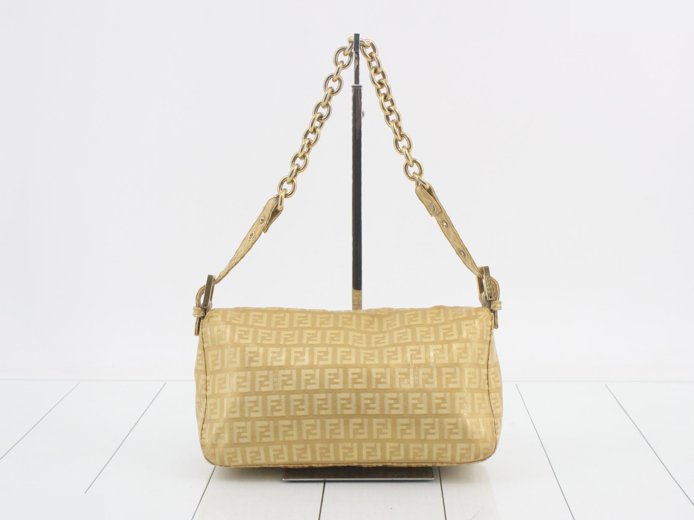 Zucca Chain Shoulder Bag, PVC, Gold — view 2