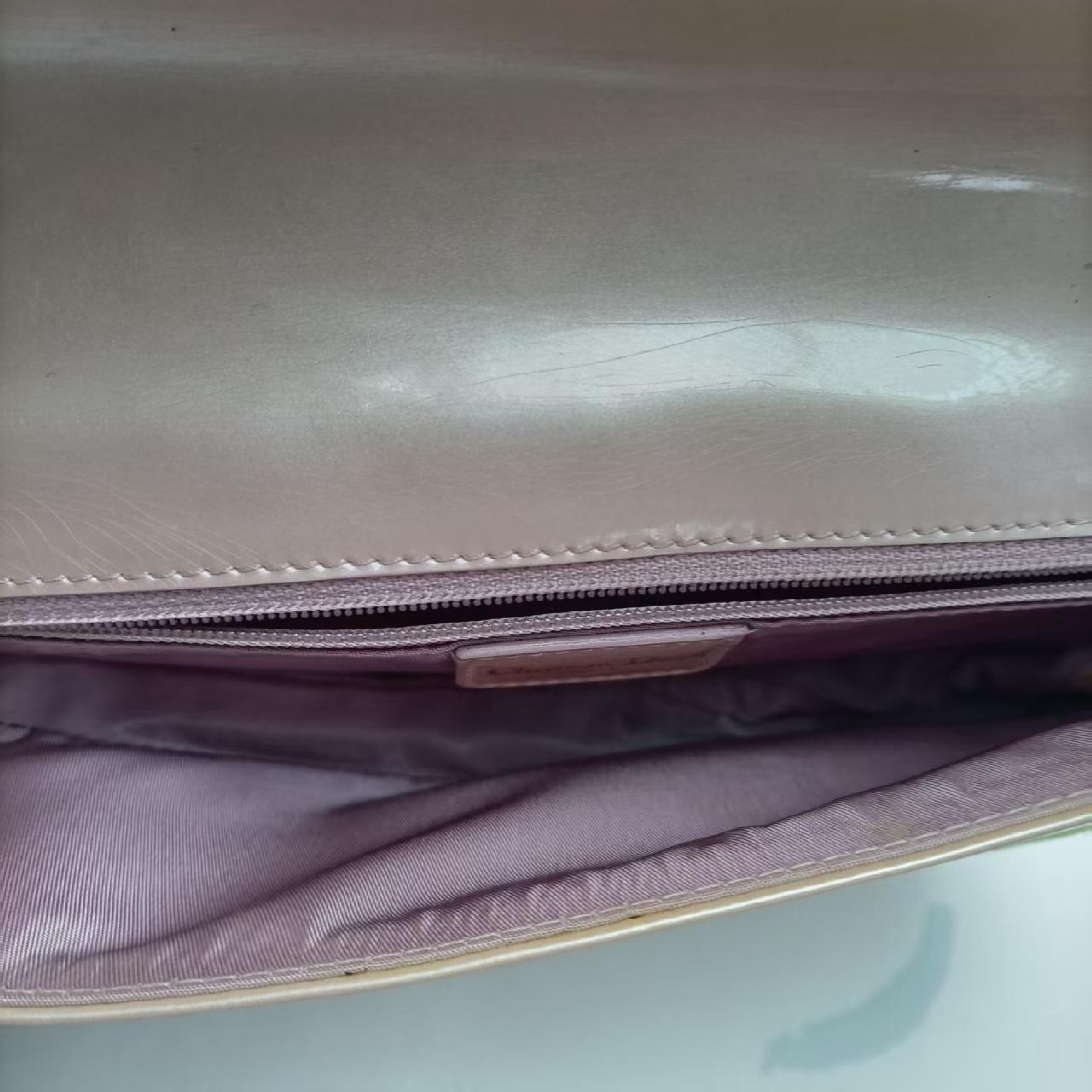 Saddle Enamel Clutch Bag — view 8