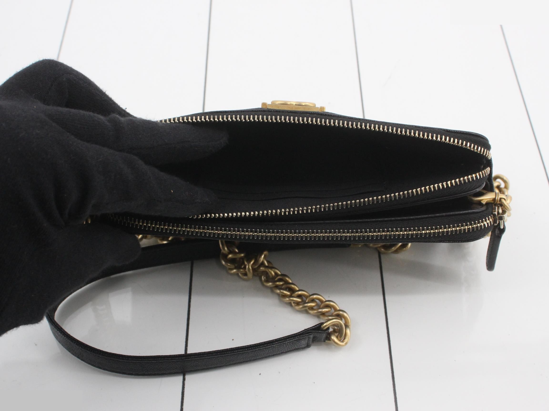 Caviar leather Boy Chanel chain wallet, black — view 4