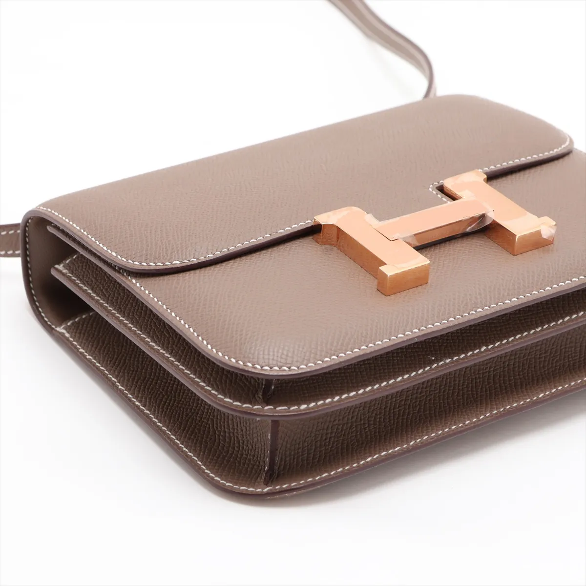 [Individually packaged] Hermes Constance 3 Mini 18, Veau Epsom, Etoupe, Pink Gold Hardware, K: 2025, with mirror. — view 4