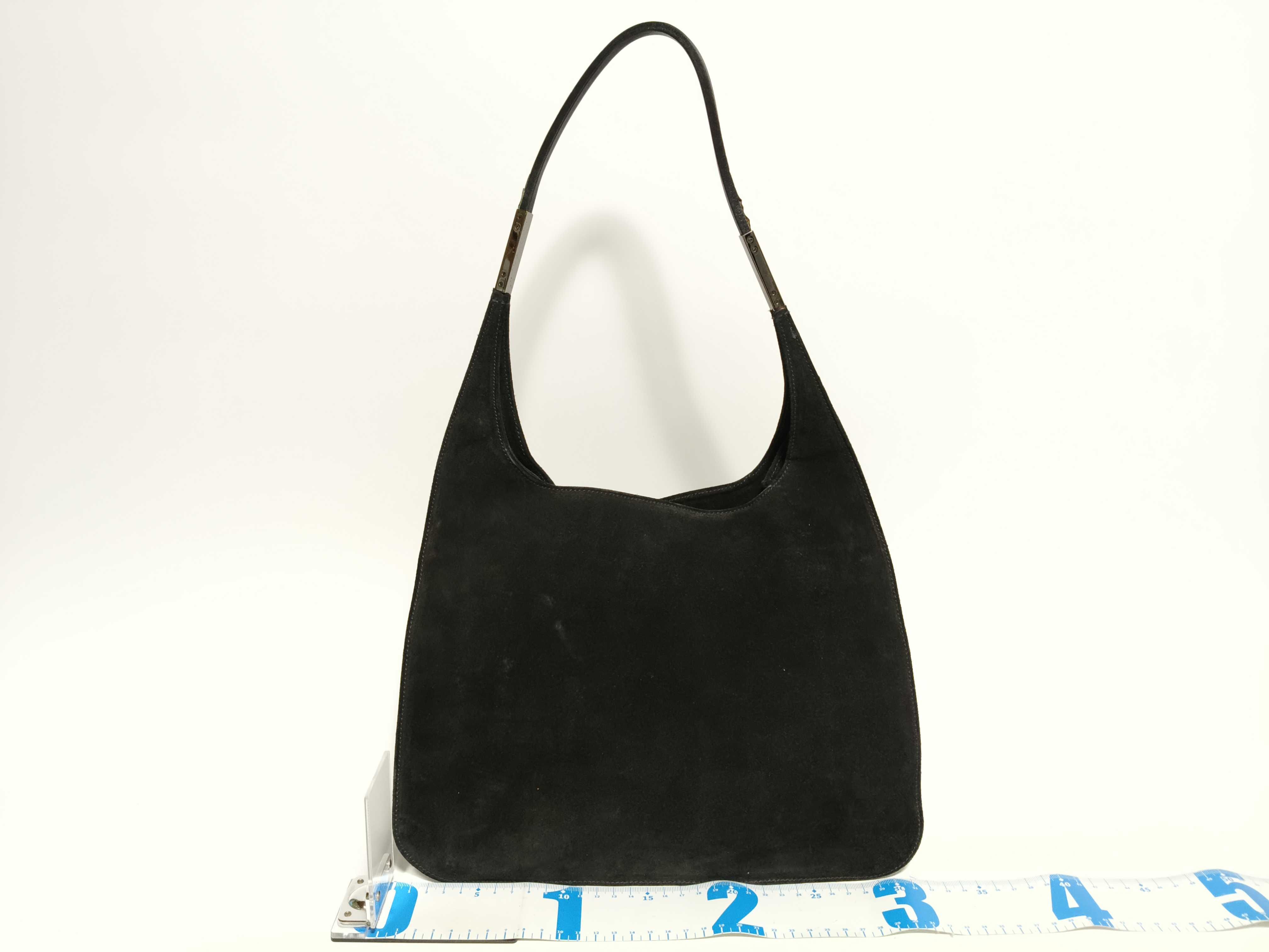 Suede Hobo One Shoulder Bag Black Shoulder Bag — view 2