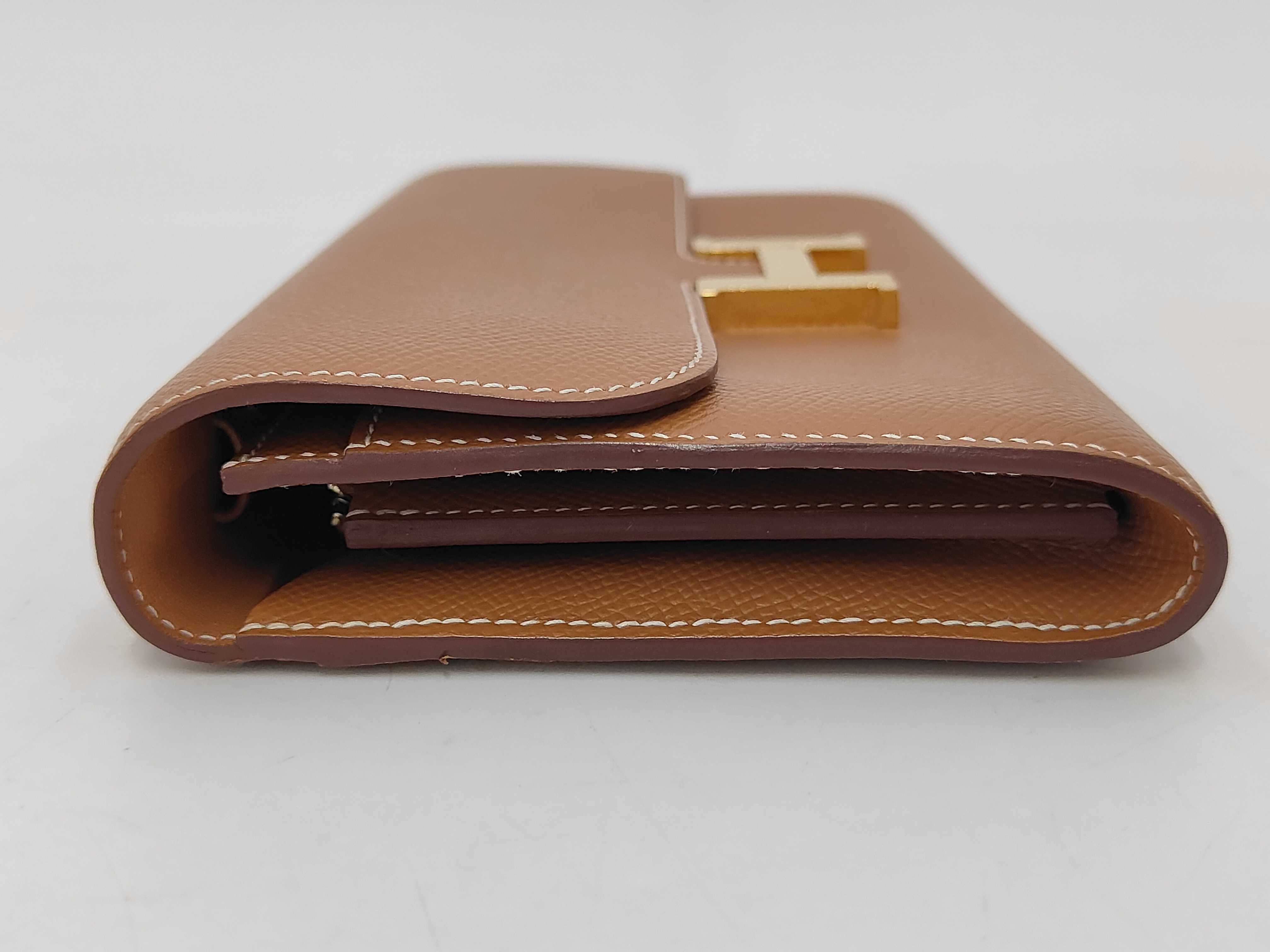 Constance To Go wallet, brown with gold hardware, Z stamp, no strap. — view 5