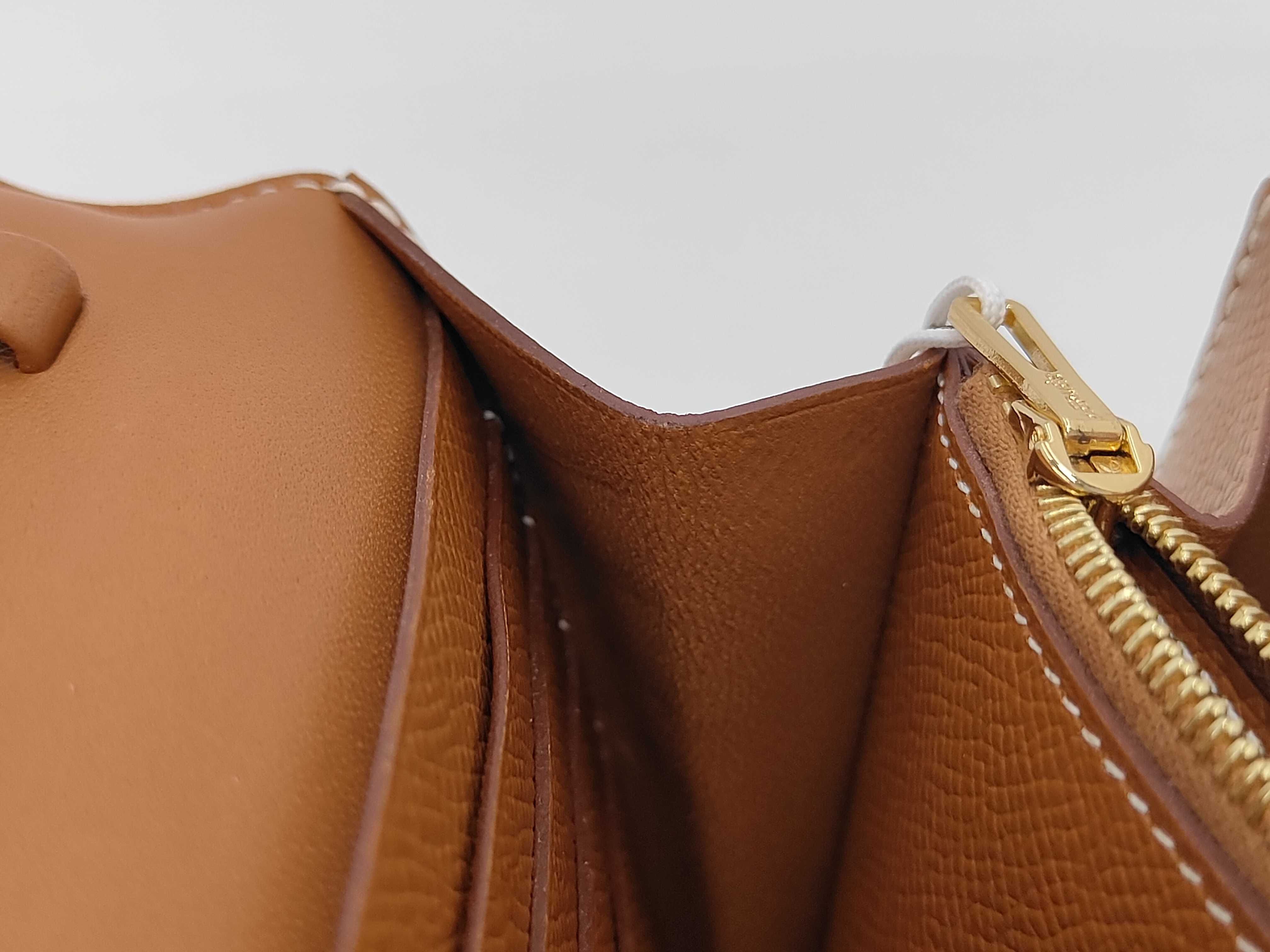 Constance To Go wallet, brown with gold hardware, Z stamp, no strap. — view 9