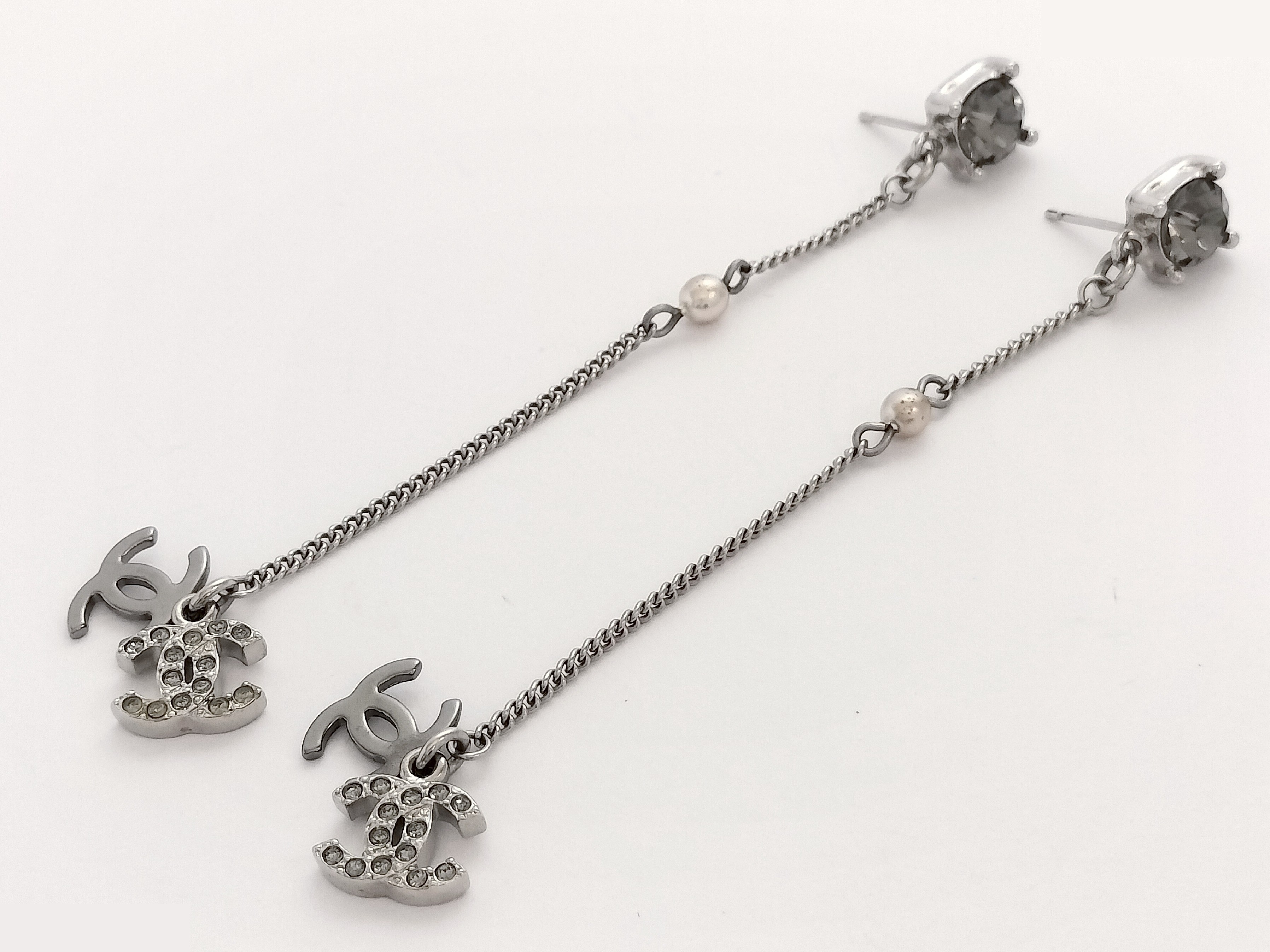 Coco Rhinestone Silver Earrings