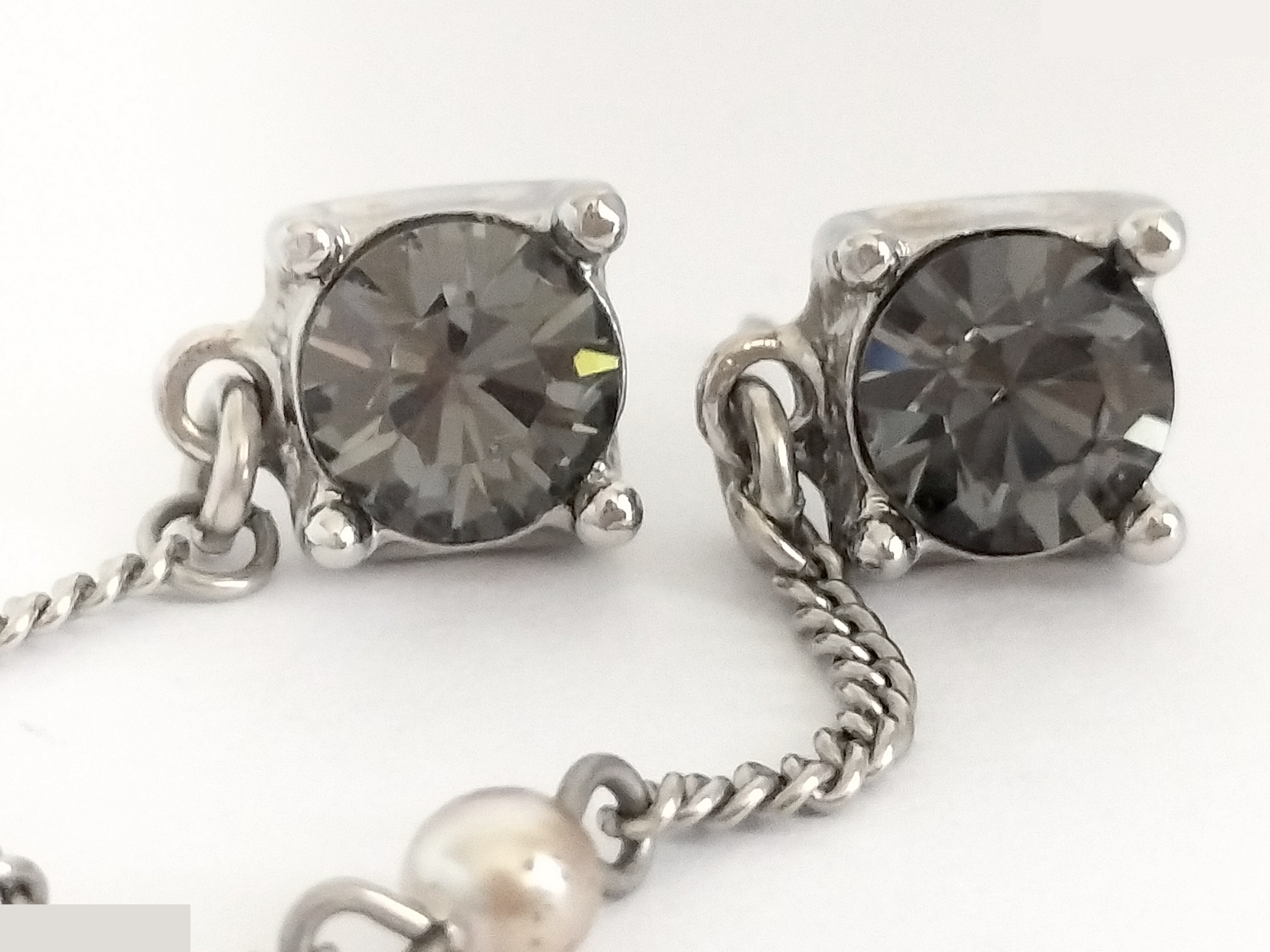 Coco Rhinestone Silver Earrings — view 5