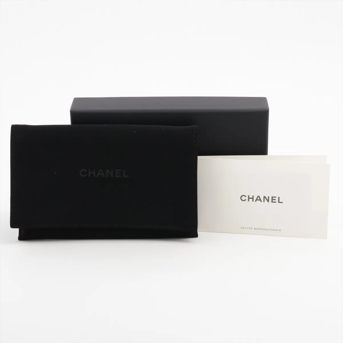 Matelassé Caviar Skin Coin Case, Black with Gold Hardware, K8583XK6 — view 8