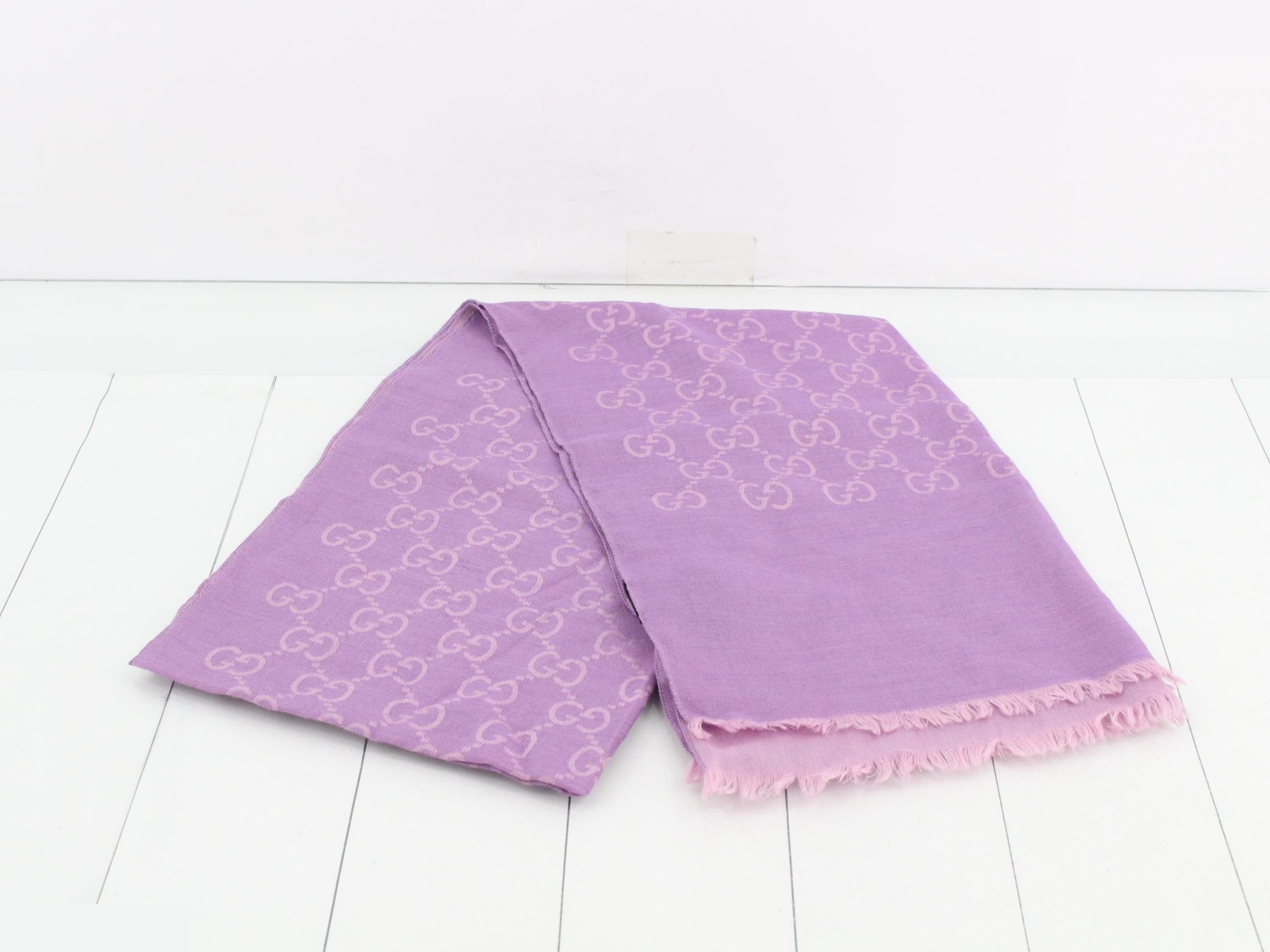 GG pattern scarf, purple and pink — view 2