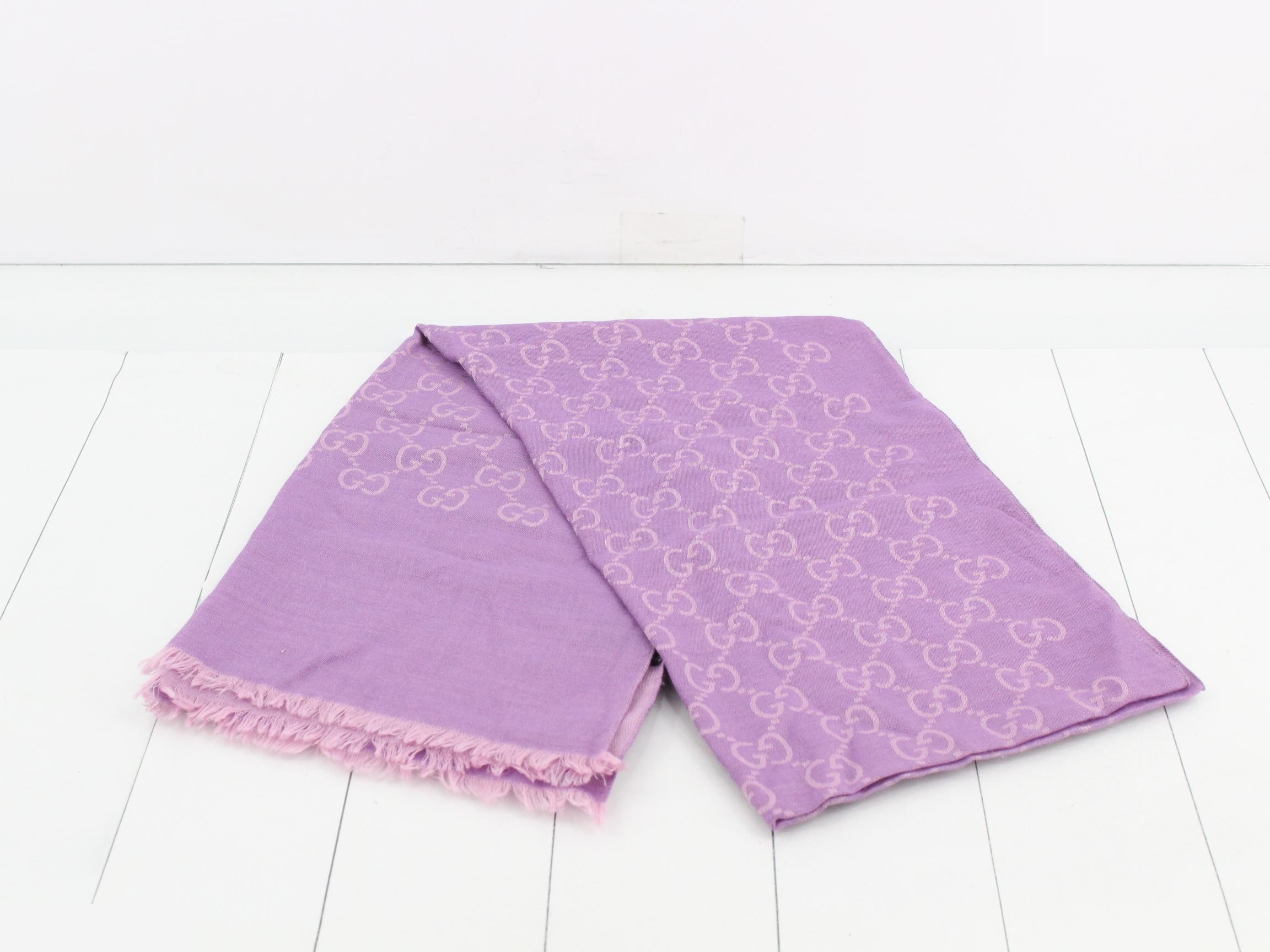 GG pattern scarf, purple and pink — view 3