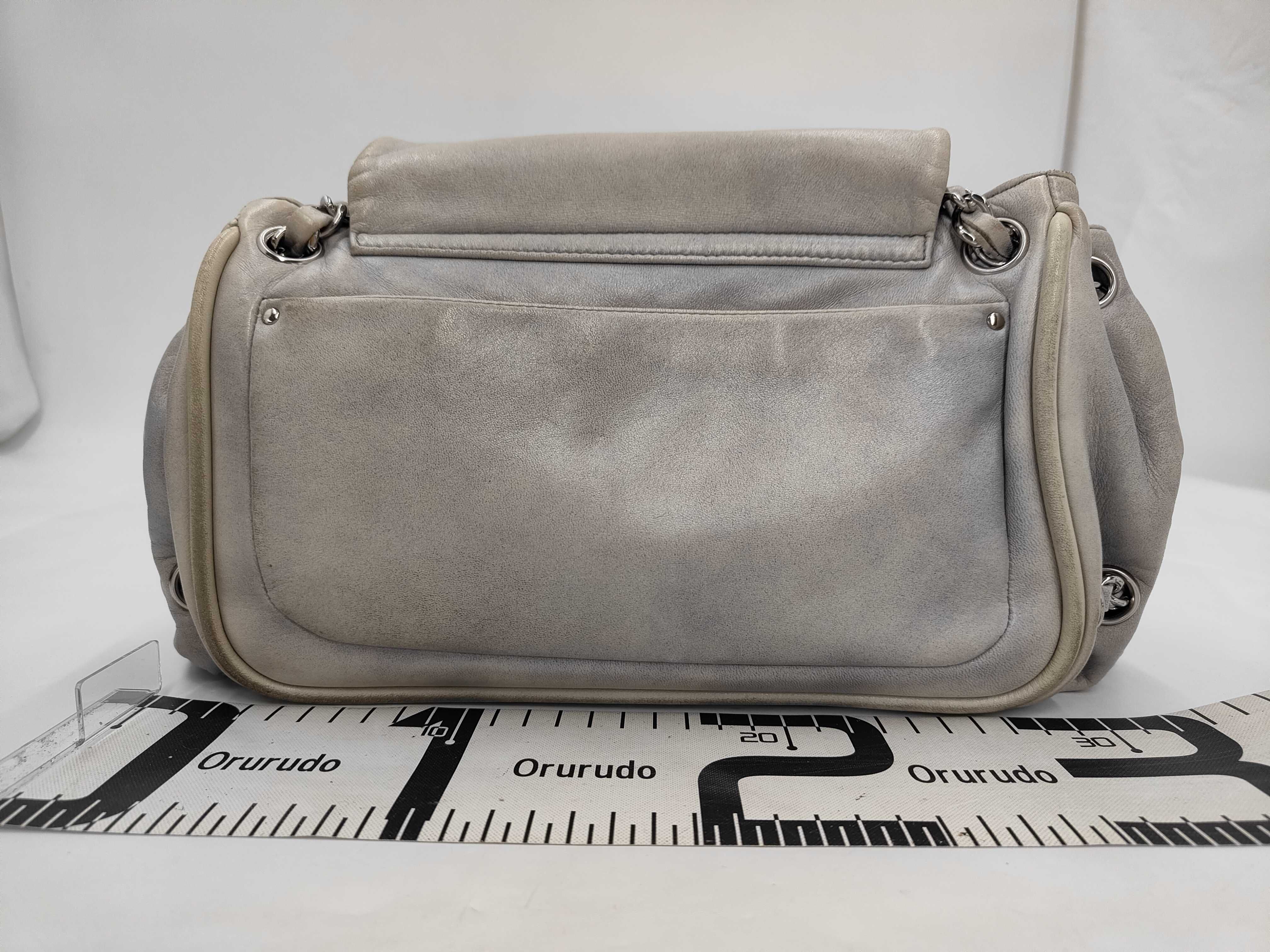 Chain Shoulder Bag, Coco Mark, Leather, Gray Bag — view 2