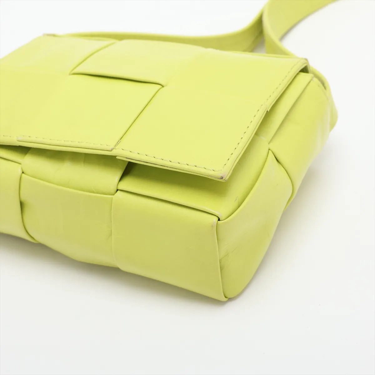 Maxi Intrecciato Candy Padded Cassette Leather Shoulder Bag, Yellow — view 3