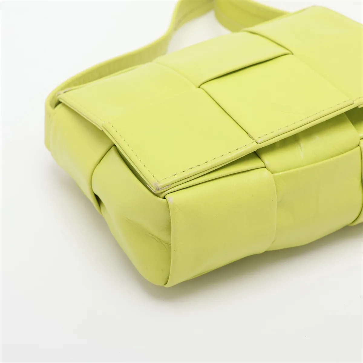 Maxi Intrecciato Candy Padded Cassette Leather Shoulder Bag, Yellow — view 4