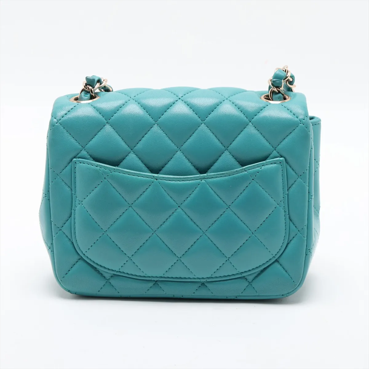 Mini Matelassé 17 Lambskin Single Flap Single Chain Bag, Blue with Gold Hardware, 31268732, Serial Number 31-series, A35200 — view 2