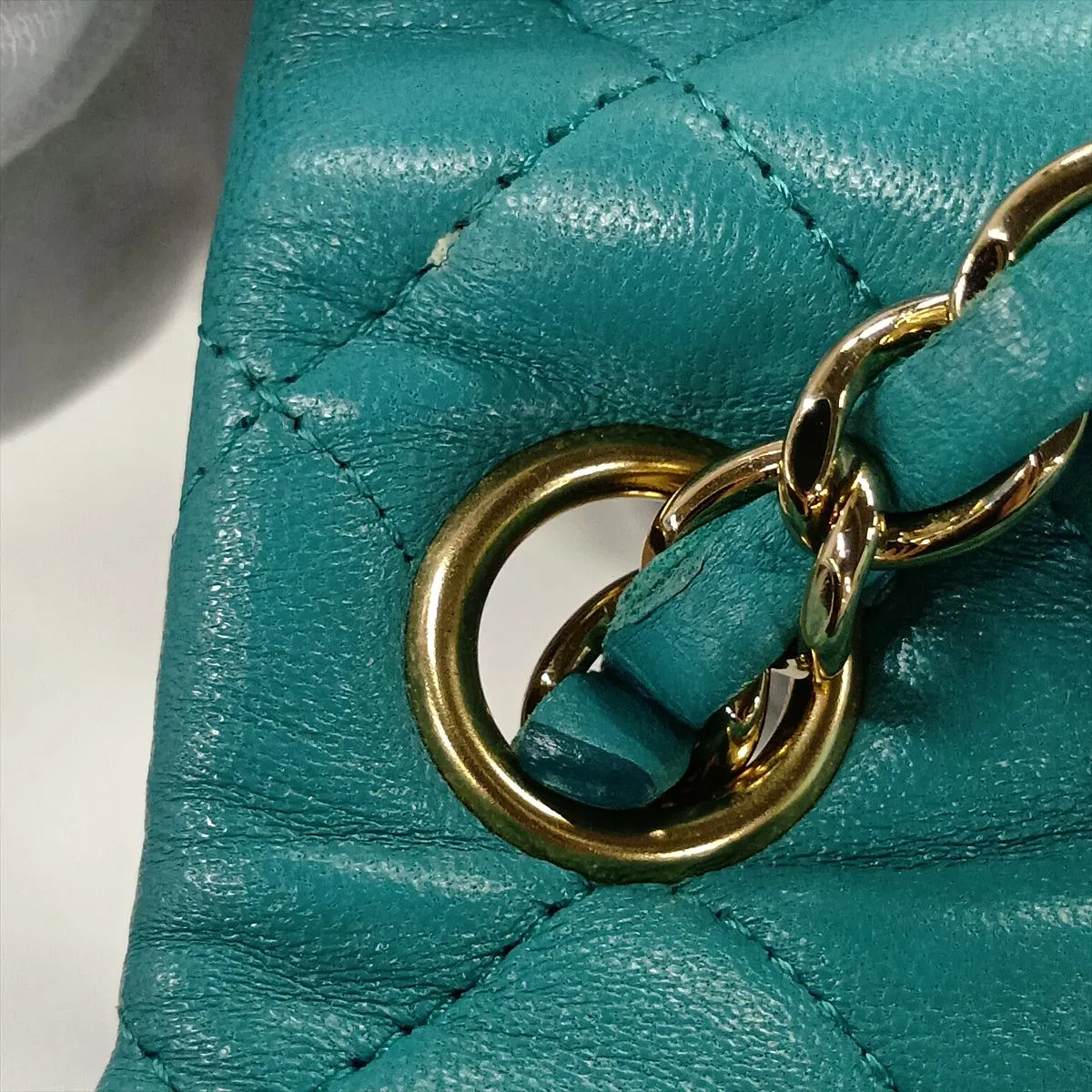 Mini Matelassé 17 Lambskin Single Flap Single Chain Bag, Blue with Gold Hardware, 31268732, Serial Number 31-series, A35200 — view 12