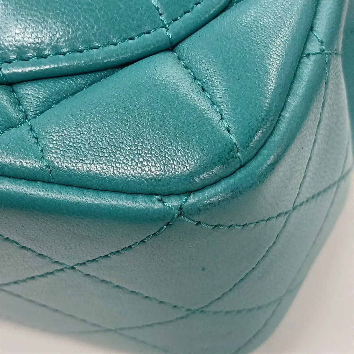 Mini Matelassé 17 Lambskin Single Flap Single Chain Bag, Blue with Gold Hardware, 31268732, Serial Number 31-series, A35200 — view 15
