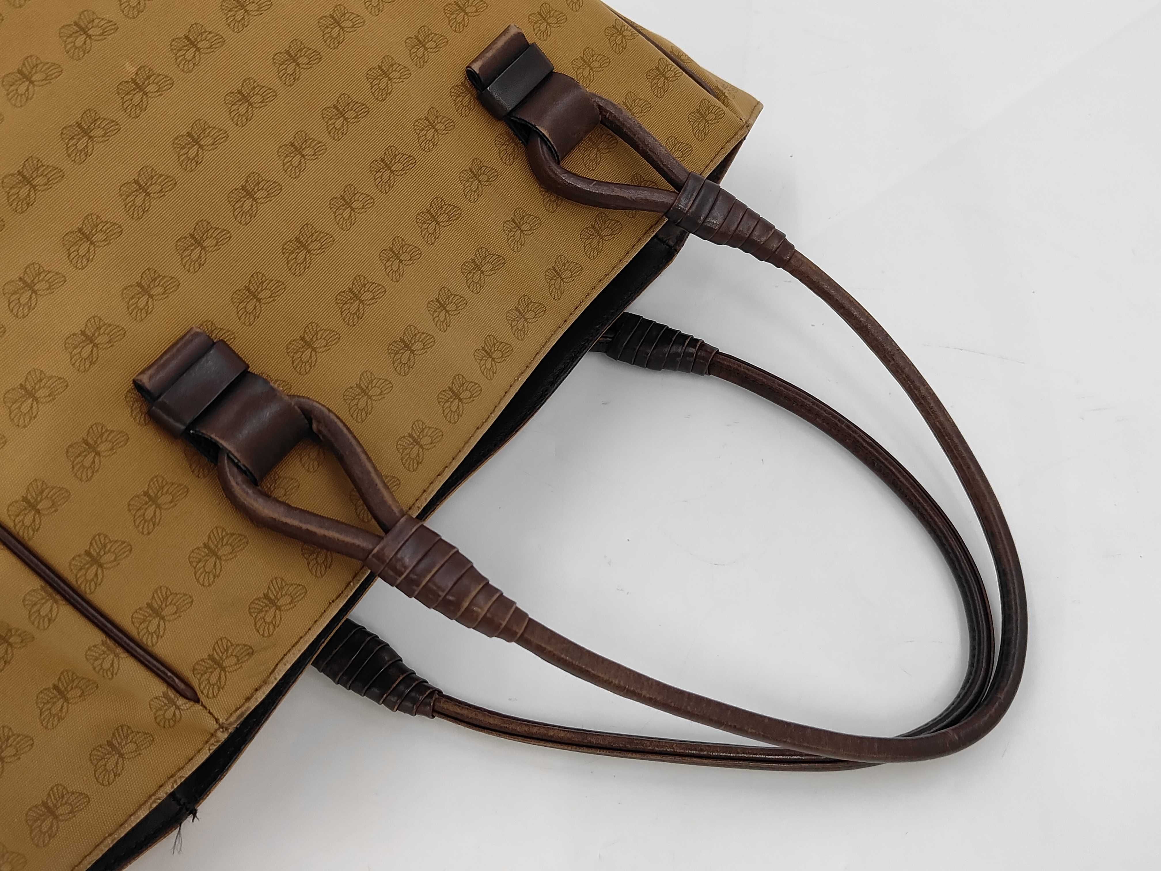 Butterfly Pattern Tote Bag, Brown Tote Bag — view 3