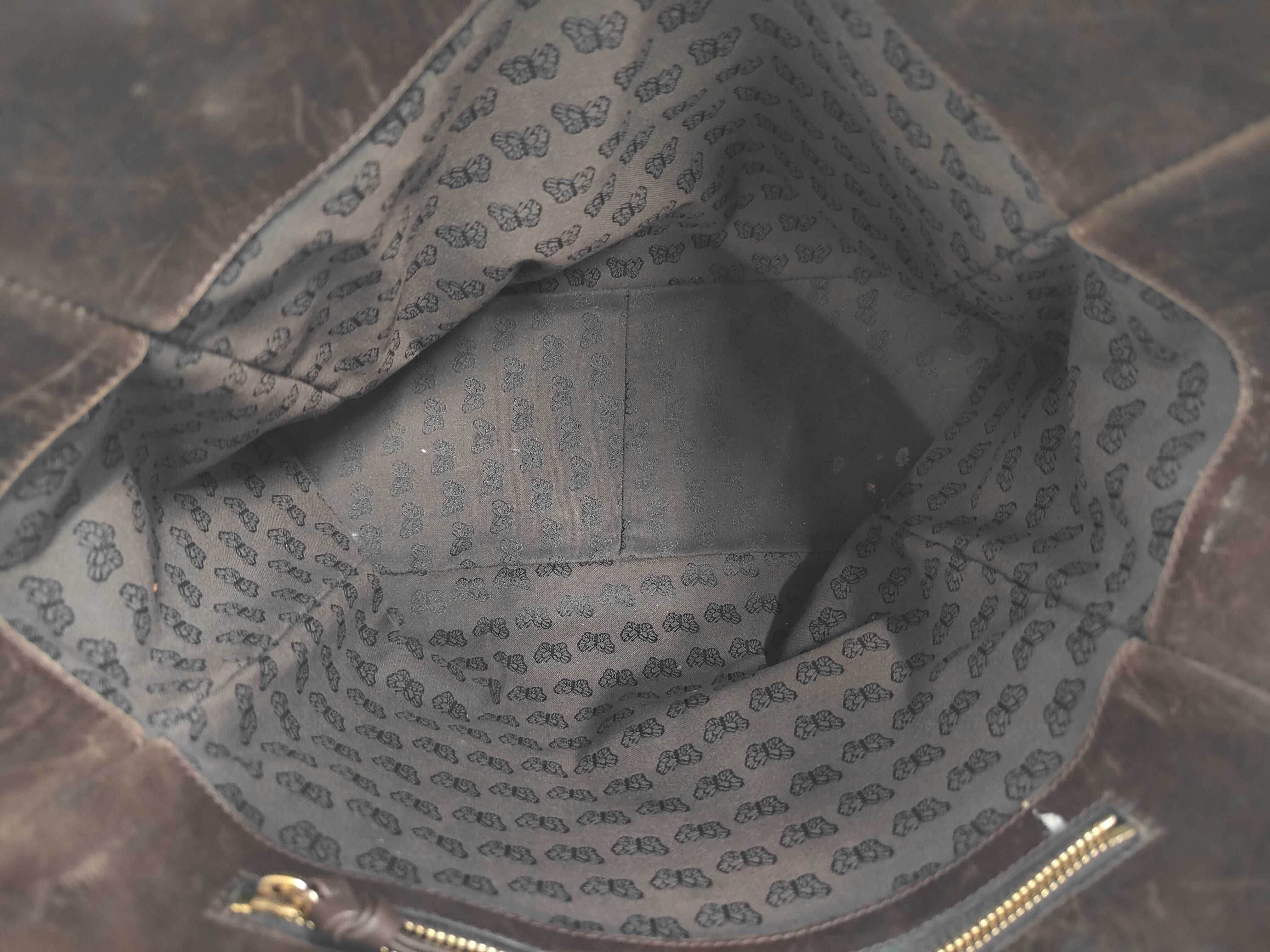 Butterfly Pattern Tote Bag, Brown Tote Bag — view 9