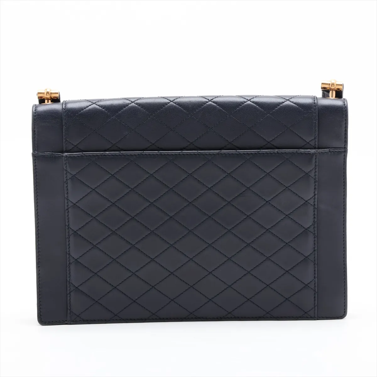 Gabby Leather Shoulder Bag, Navy, 668863 — view 2