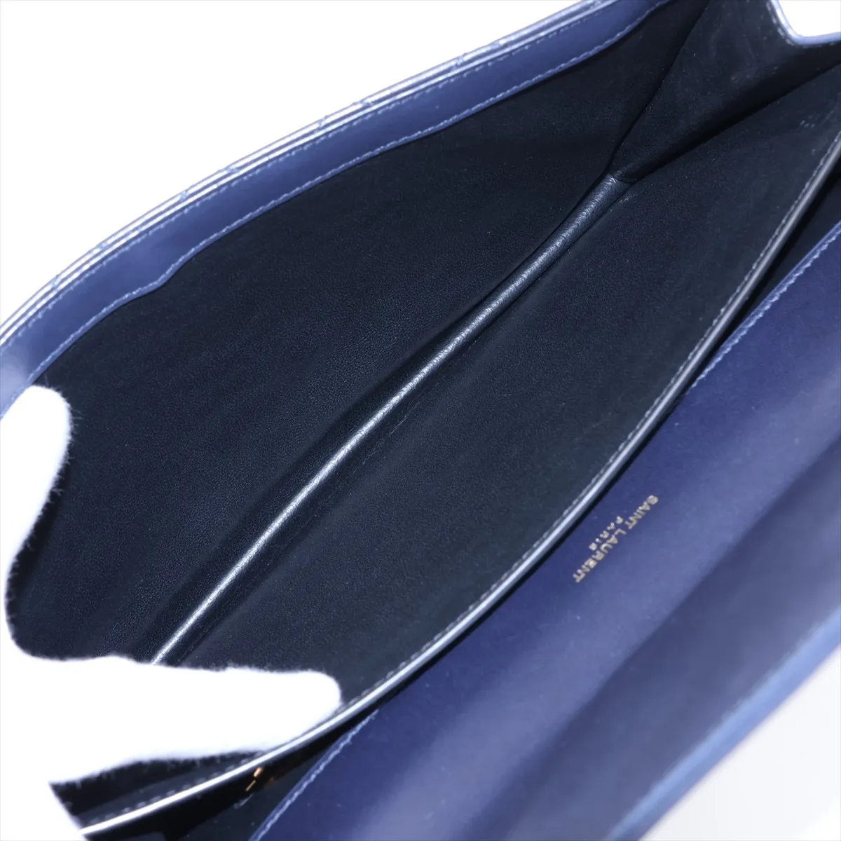 Gabby Leather Shoulder Bag, Navy, 668863 — view 7
