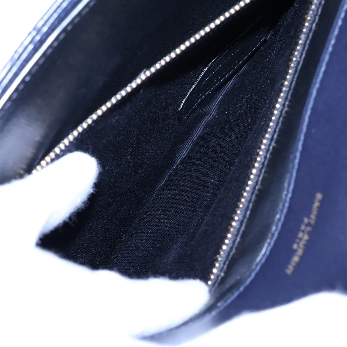 Gabby Leather Shoulder Bag, Navy, 668863 — view 8