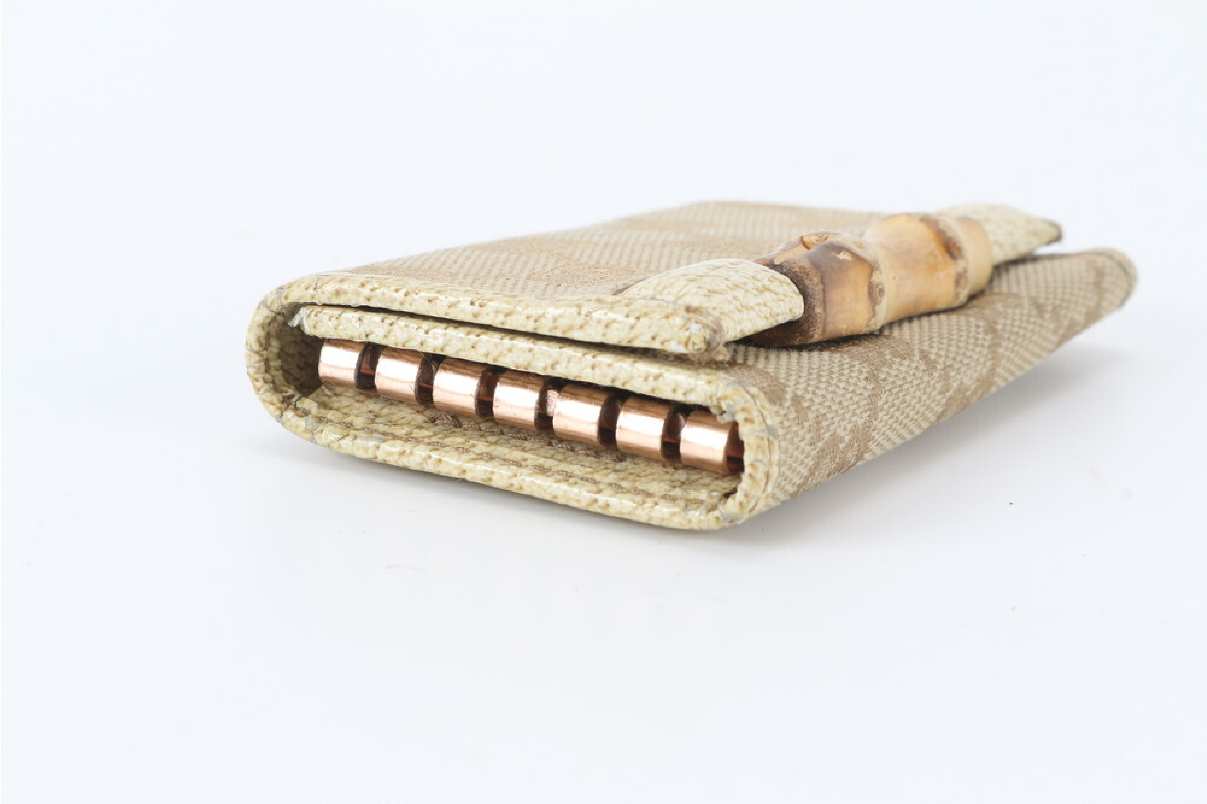 GG Canvas Bamboo Leather Key Case/Keychain — view 3