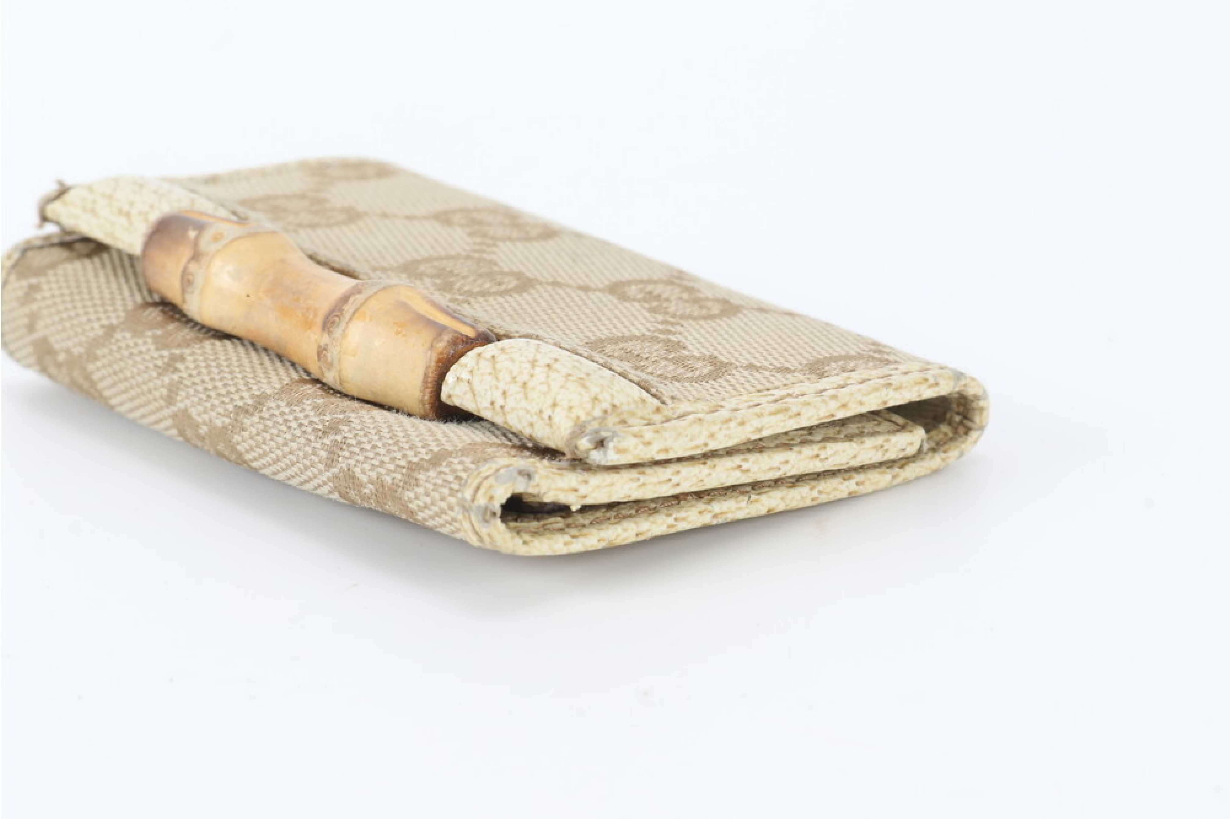 GG Canvas Bamboo Leather Key Case/Keychain — view 4